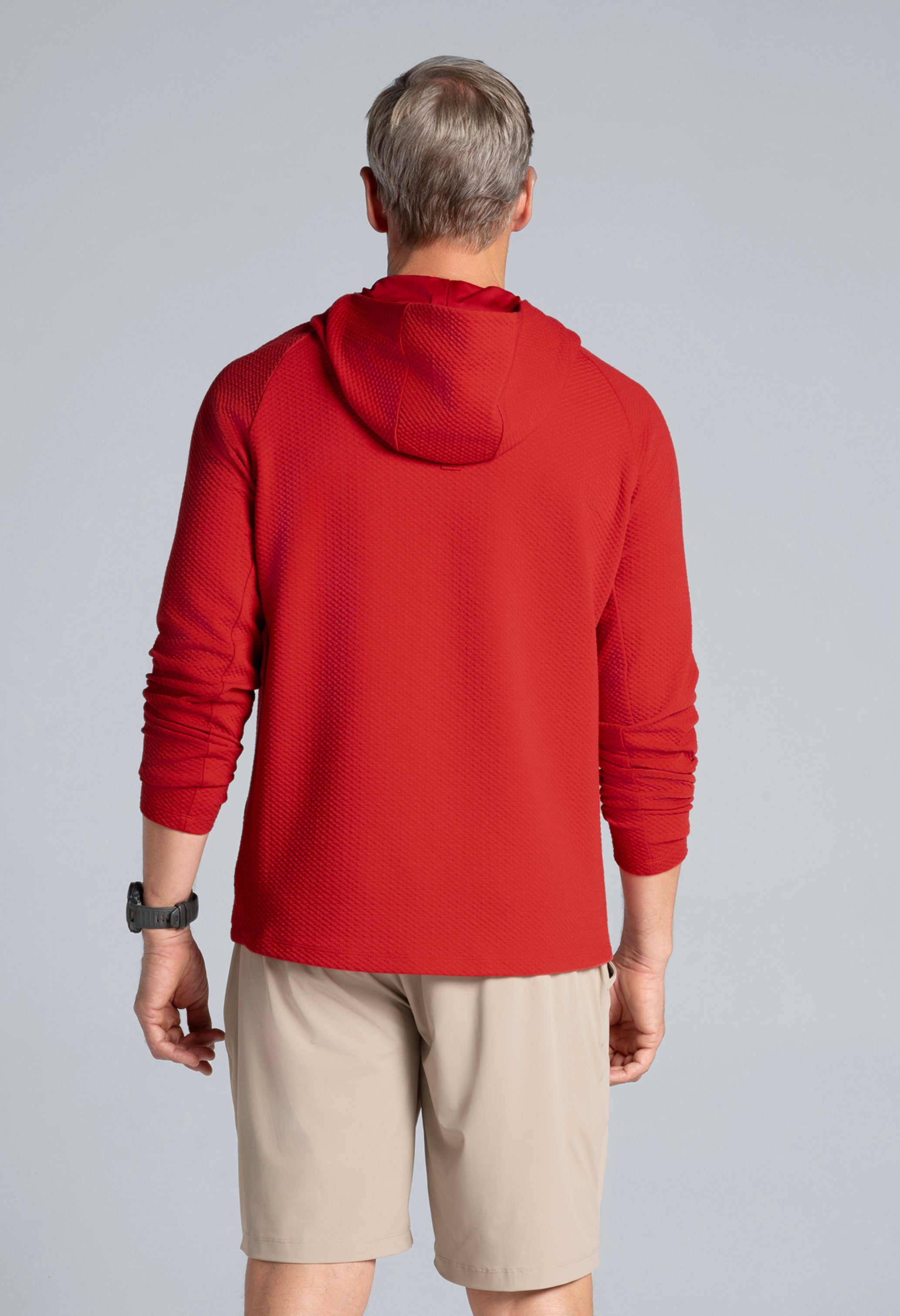 IBKÜL - Solid Popcorn Stitch Hoody - 94001 - Color: Red