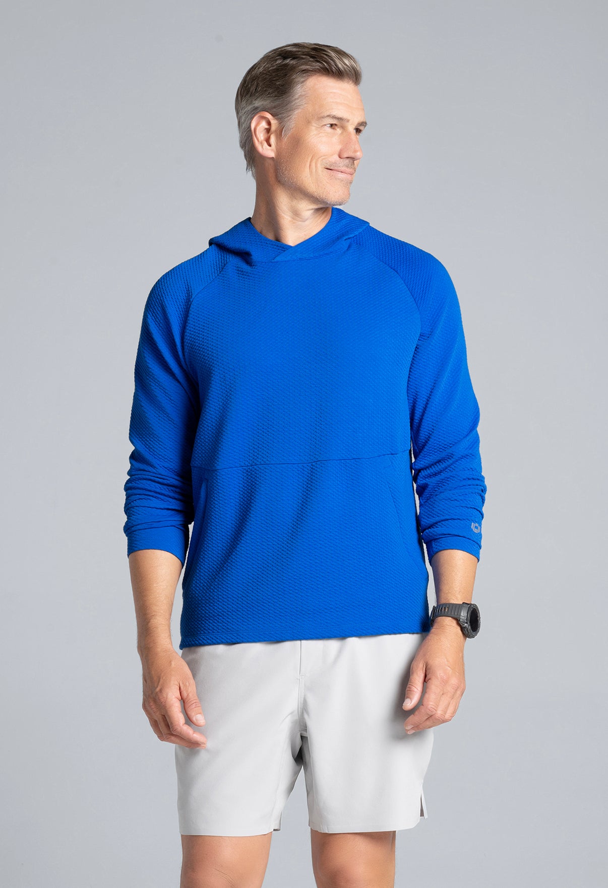 IBKÜL - Solid Popcorn Stitch Hoody - 94001 - Color: Royal