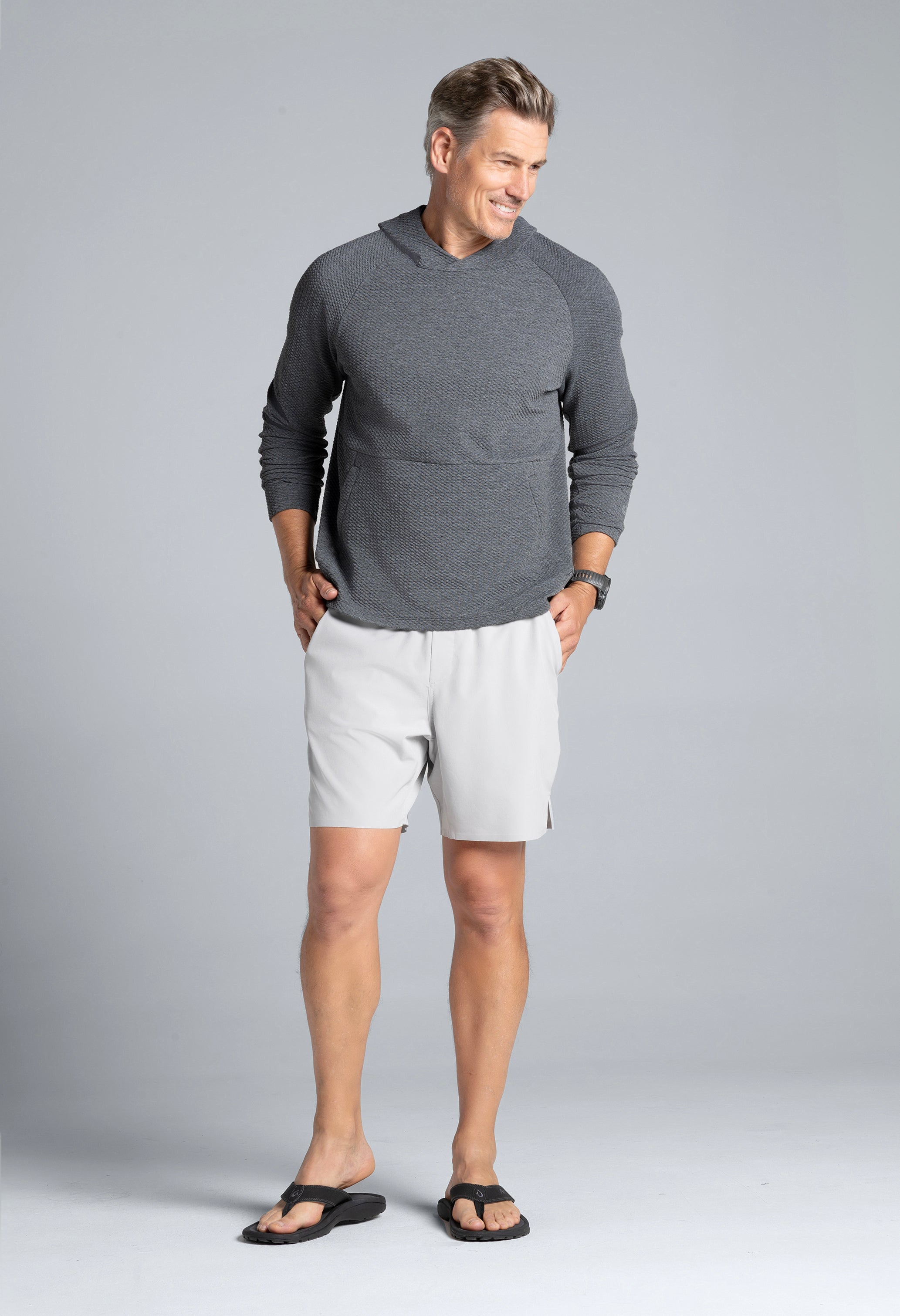 IBKÜL - Solid Popcorn Stitch Hoody - 94001 - Color: Black