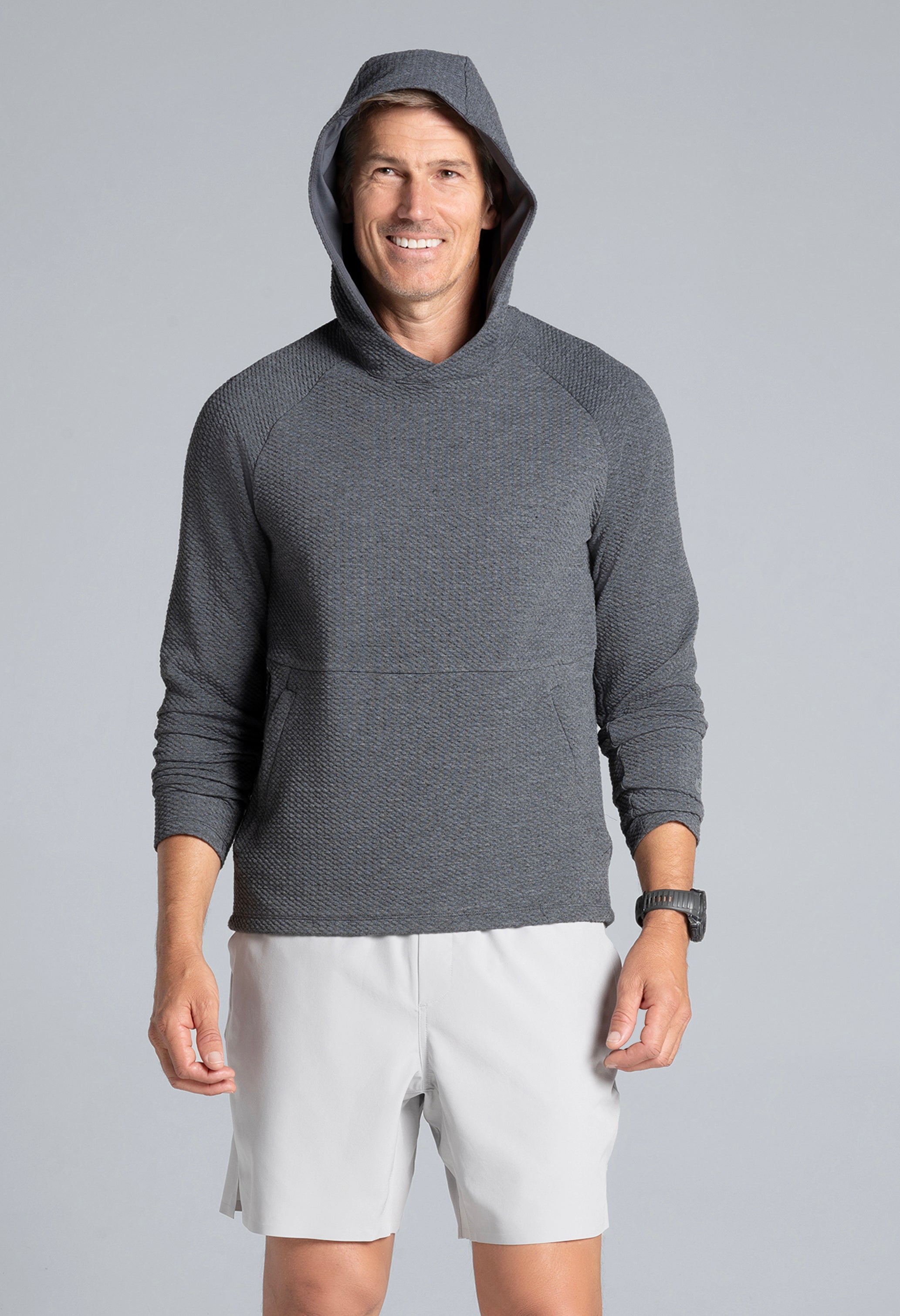 IBKÜL - Solid Popcorn Stitch Hoody - 94001 - Color: Black