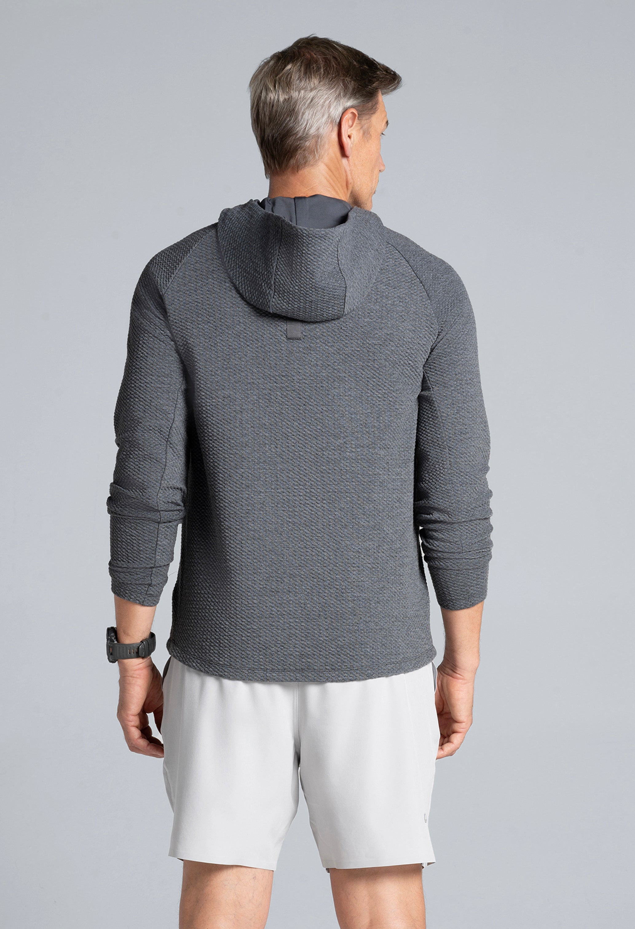 IBKÜL - Solid Popcorn Stitch Hoody - 94001 - Color: Black