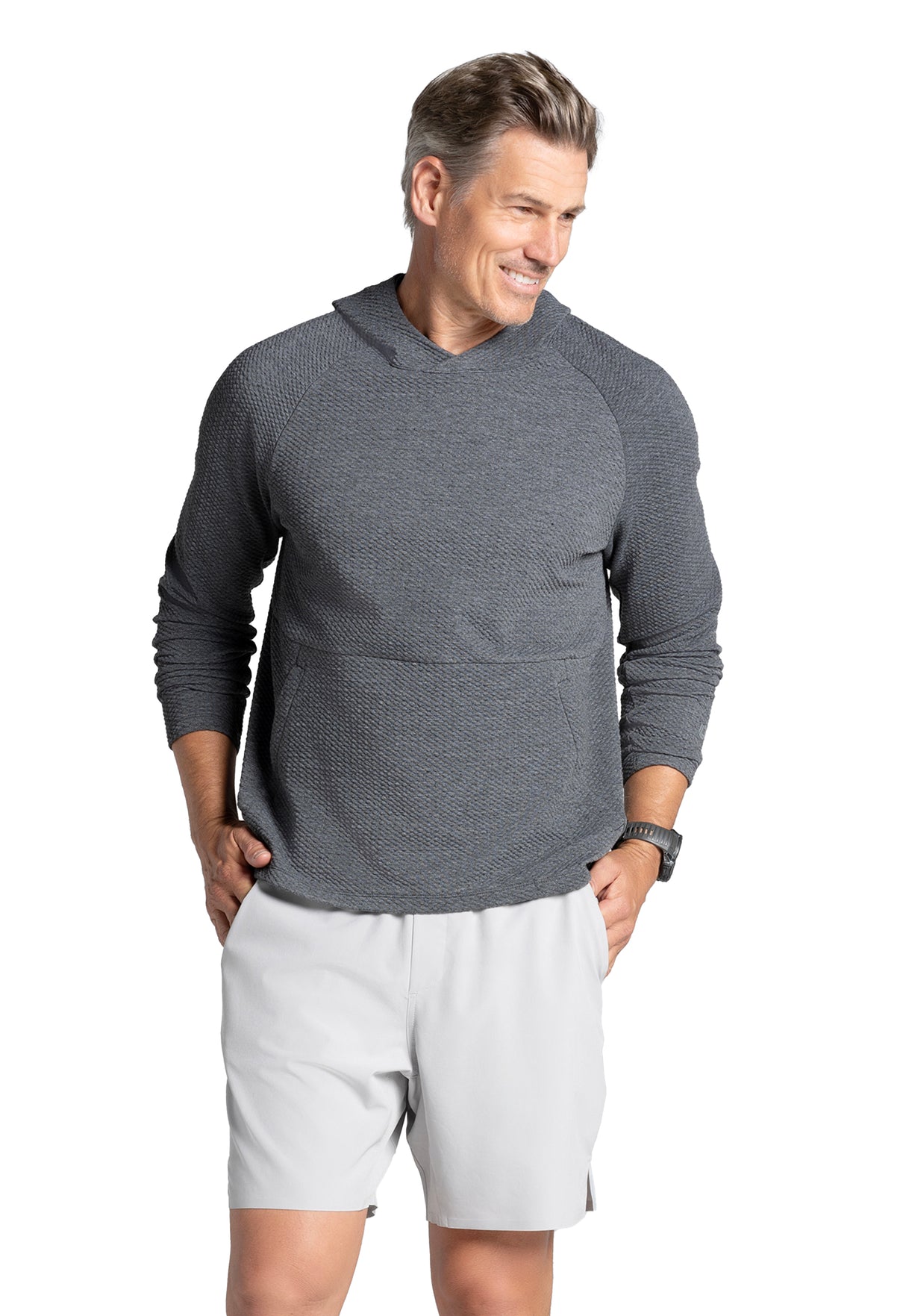 IBKÜL - Solid Popcorn Stitch Hoody - 94001 - Color: Black