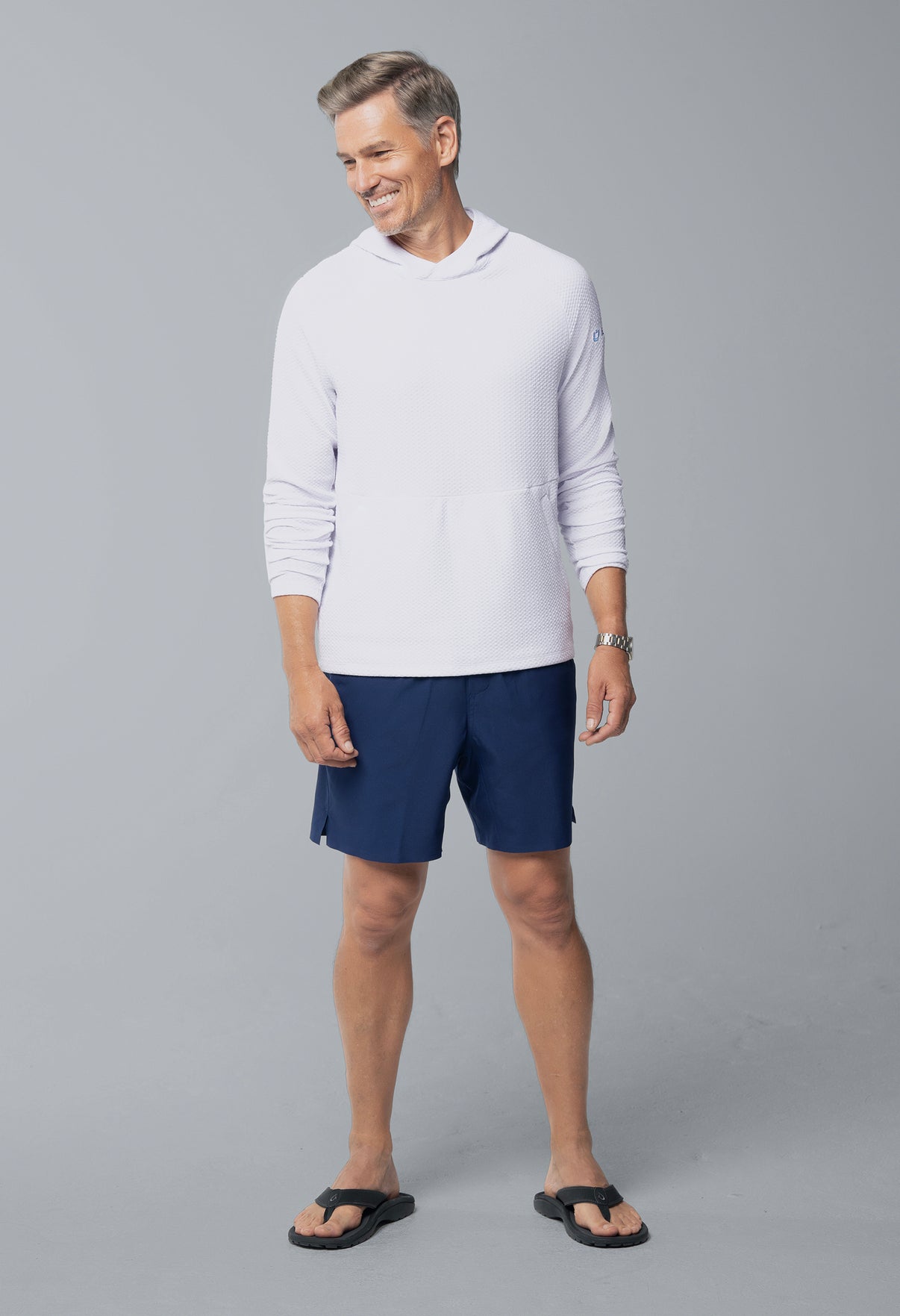 IBKÜL - Solid Popcorn Stitch Hoody - 94001 - Color: White