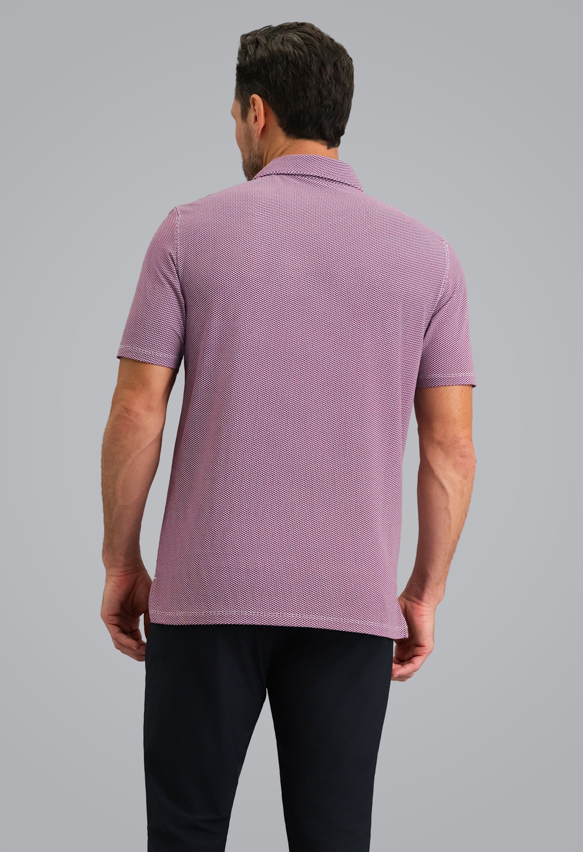 IBKÜL - Cube Art Short Sleeve Polo - Color: Black/Rose/White
