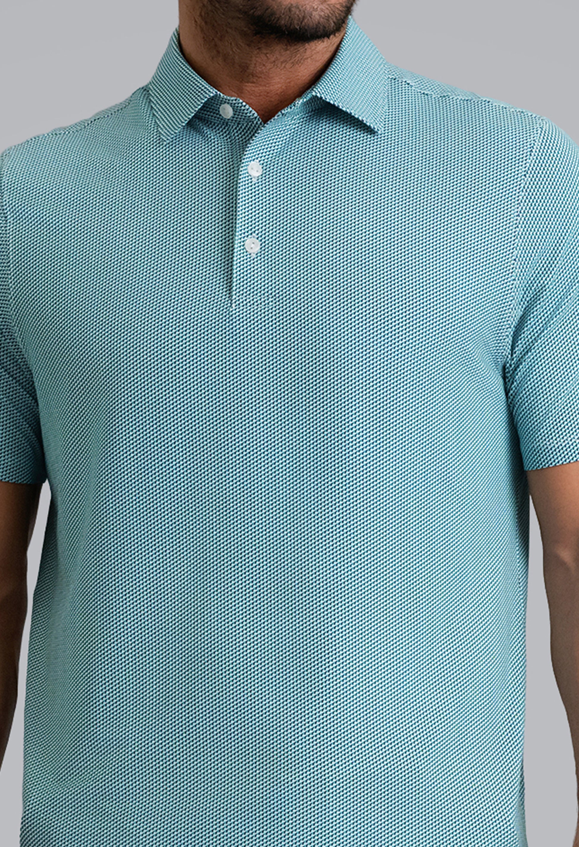 IBKÜL - Cube Art Short Sleeve Polo - Color: Classic Navy/Mint/White
