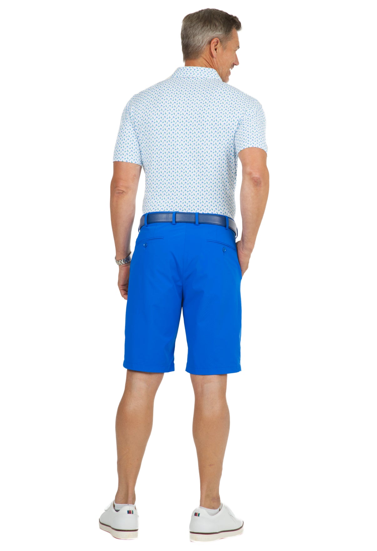 IBKÜL - Flamingo's Print Short Sleeve Polo - 94146 (Modern Fit) - Color: Jade/Green/Peri