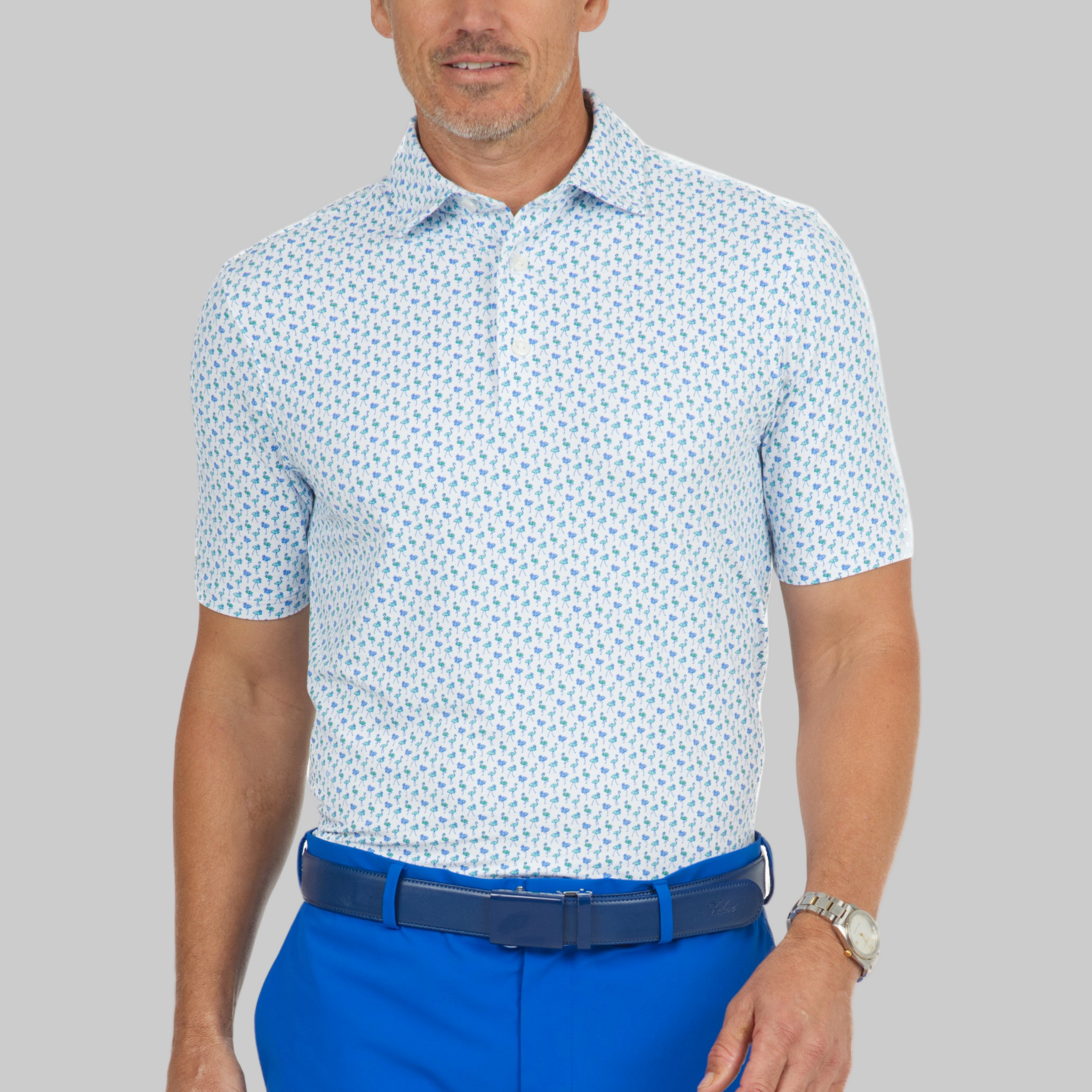 Flamingo's Print Short Sleeve Polo - 94146 (Modern Fit)