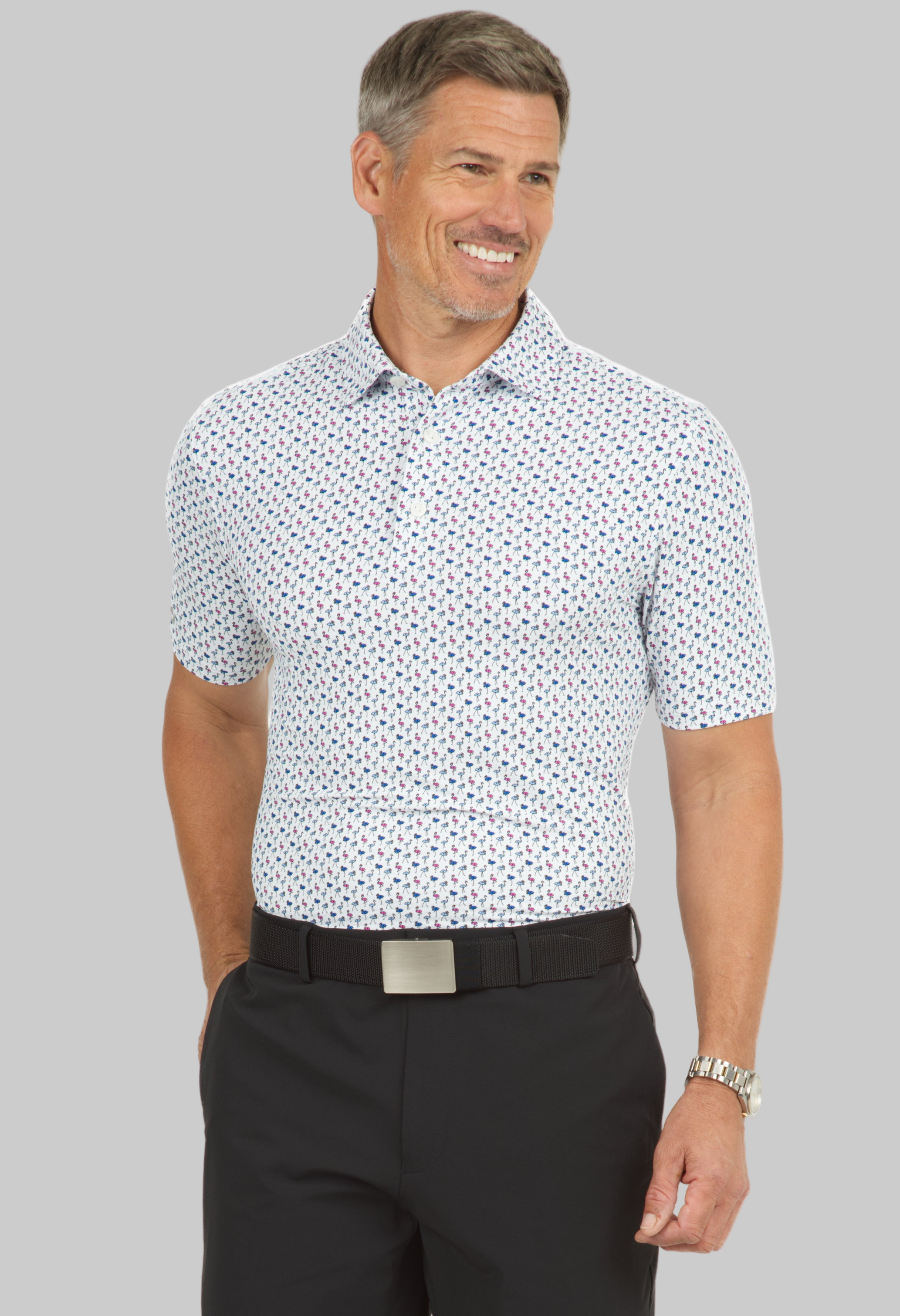 Flamingo's Print Short Sleeve Polo - 94146 (Modern Fit)