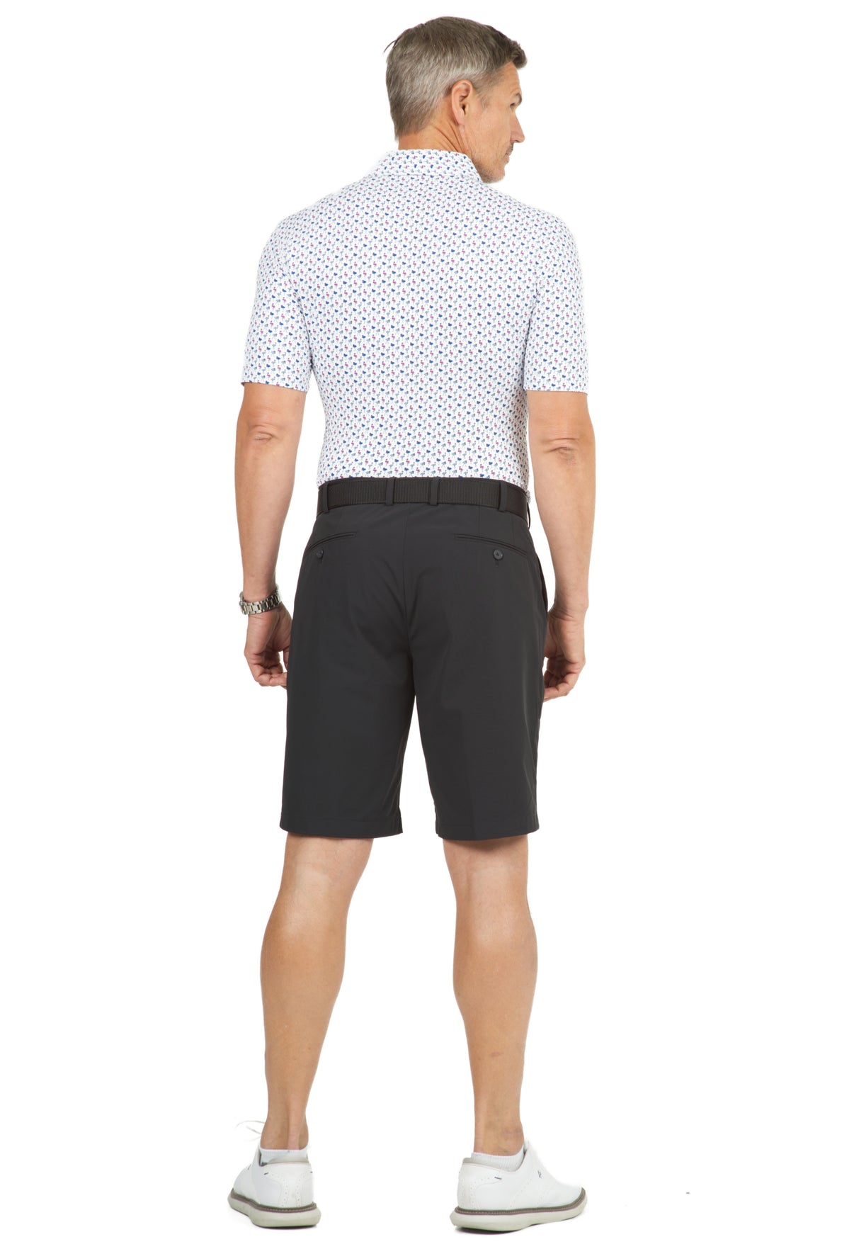 IBKÜL - Flamingo's Print Short Sleeve Polo - 94146 (Modern Fit) - Color: Peri/Hot Pink/Blue