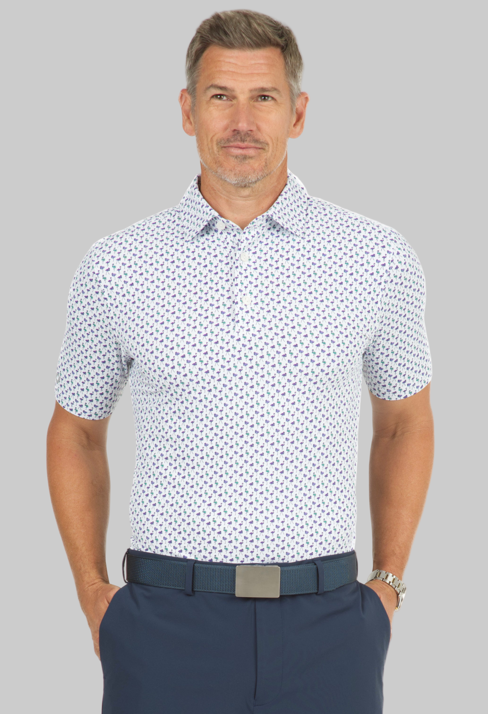 Flamingo's Print Short Sleeve Polo - 94146 (Modern Fit)