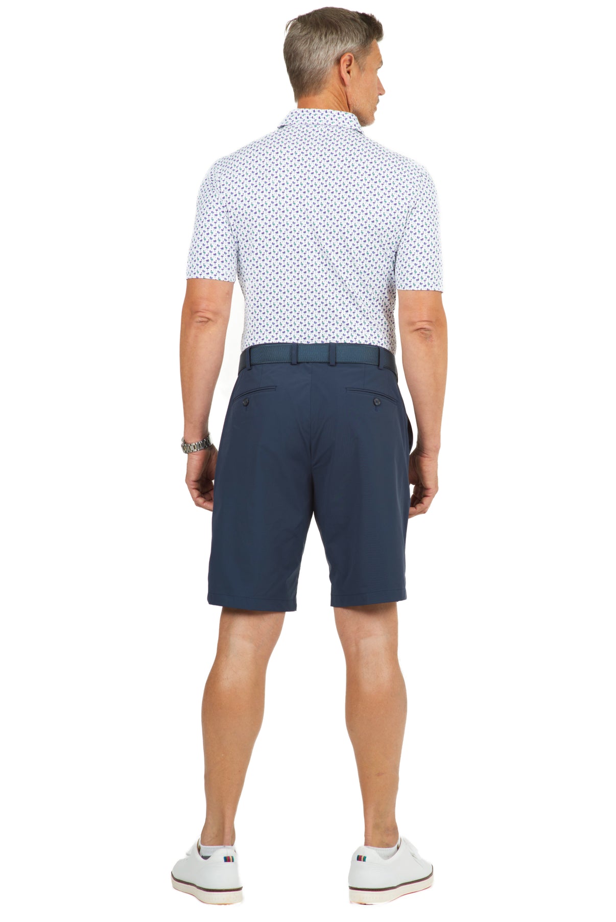 IBKÜL - Flamingo's Print Short Sleeve Polo - 94146 (Modern Fit) - Color: Plum/Green/Lavender