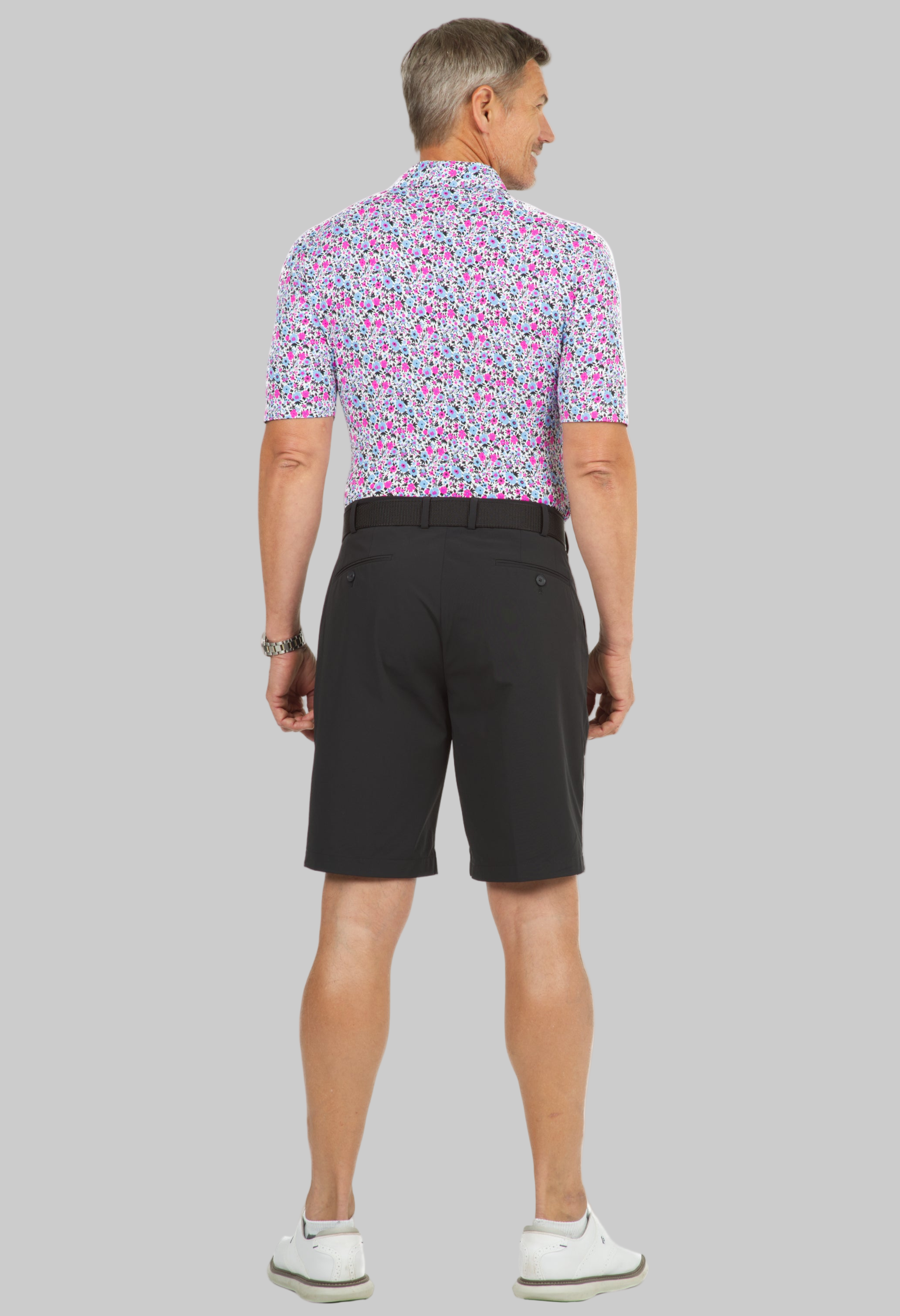 Flower Power Print Short Sleeve Polo - 94148 (Modern Fit)