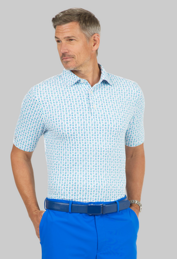 Beer & Pretzels Print Short Sleeve Polo - 94149 (Modern Fit)