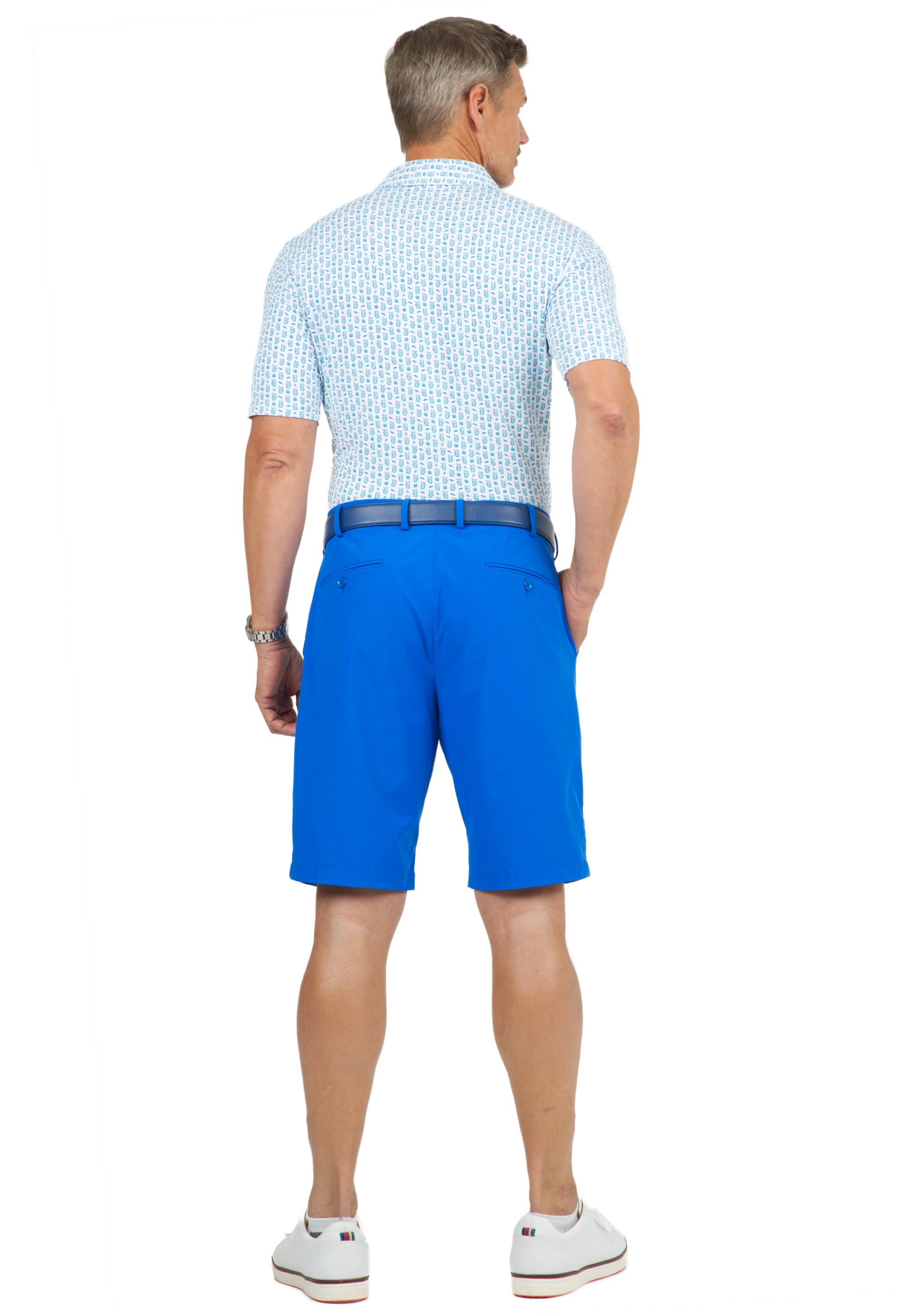 IBKÜL - Beer & Pretzels Print Short Sleeve Polo - 94149 (Modern Fit) - Color: Jade/Royal