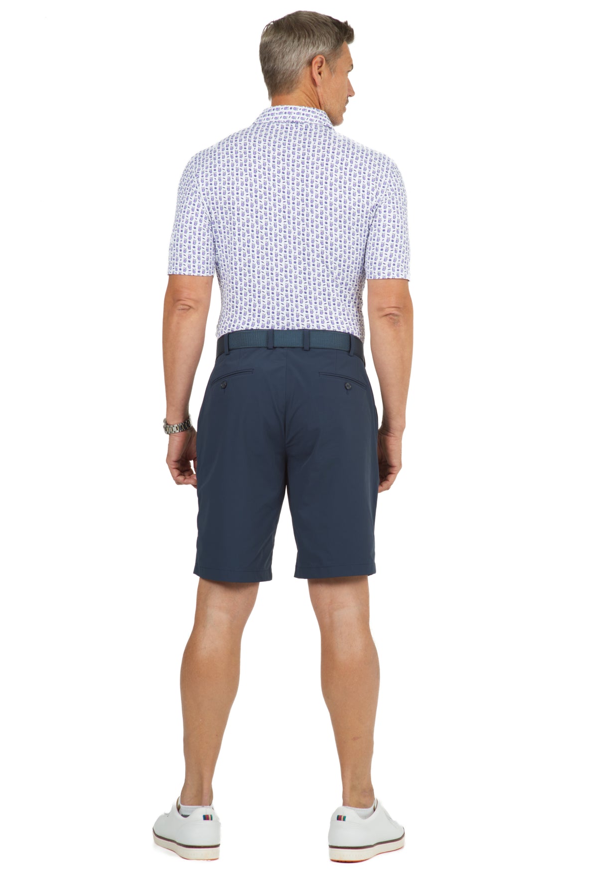 IBKÜL - Beer & Pretzels Print Short Sleeve Polo - 94149 (Modern Fit) - Color: Lavender/Navy