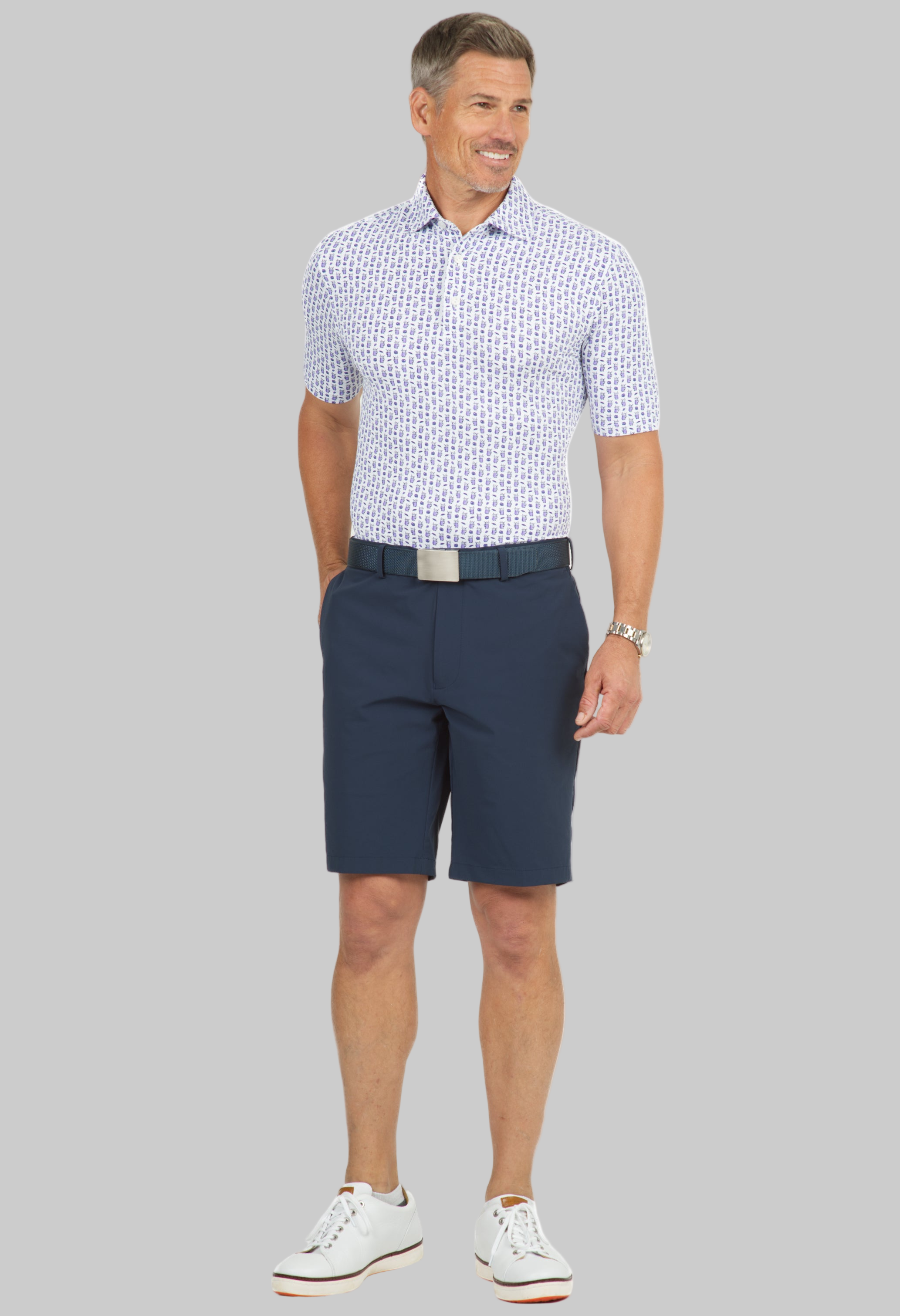 Beer & Pretzels Print Short Sleeve Polo - 94149 (Modern Fit)