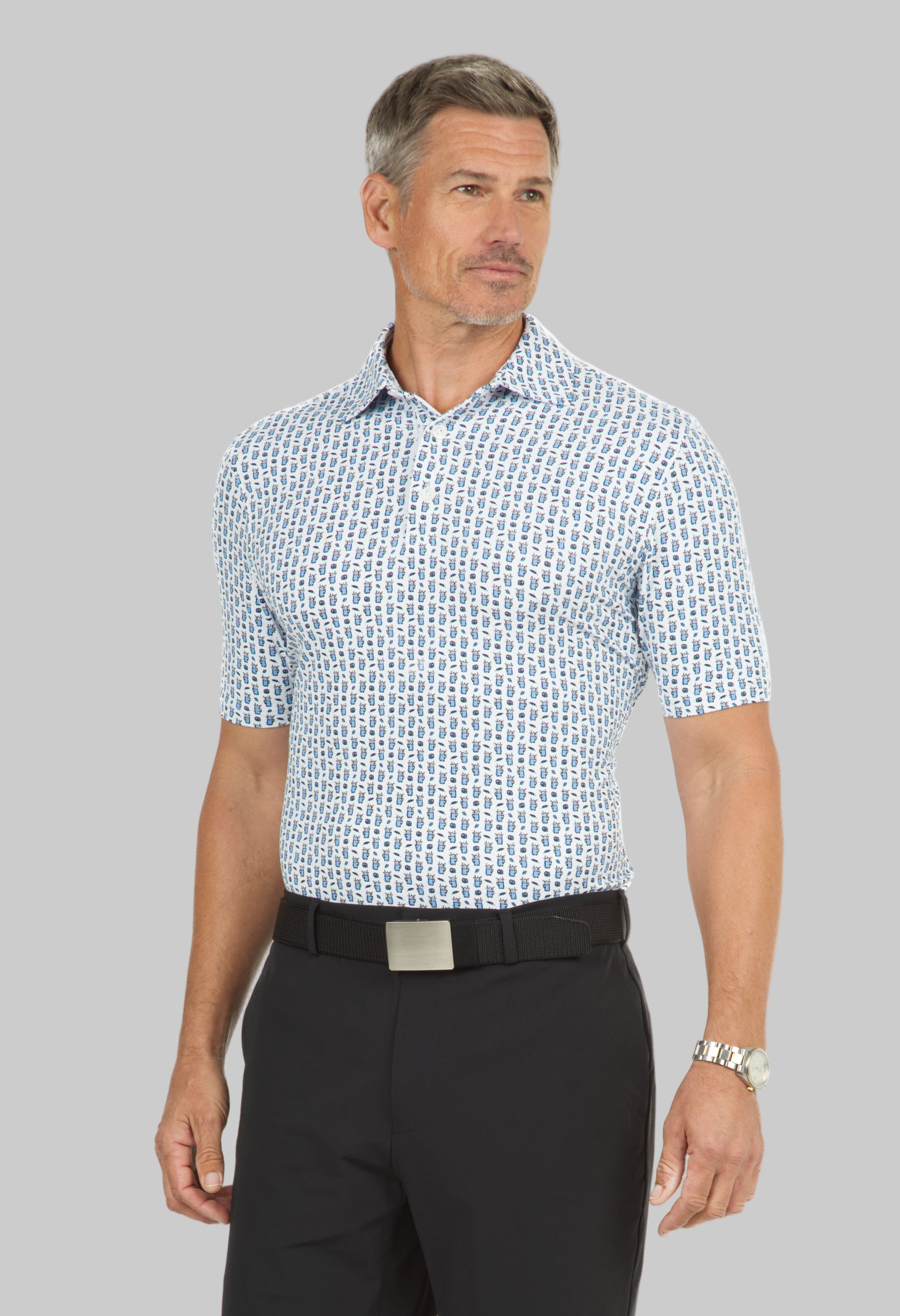 Beer & Pretzels Print Short Sleeve Polo - 94149 (Modern Fit)