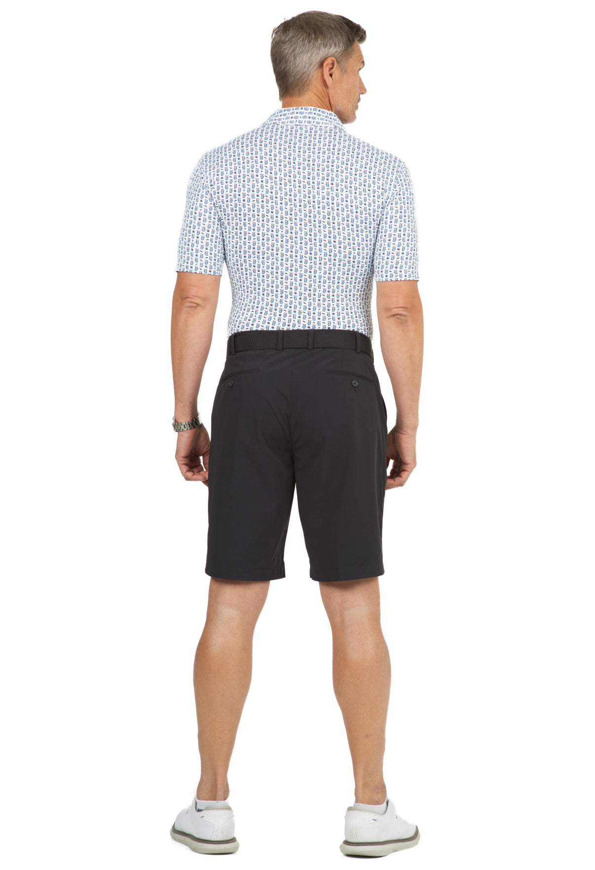 IBKÜL - Beer & Pretzels Print Short Sleeve Polo - 94149 (Modern Fit) - Color: Peri/Black