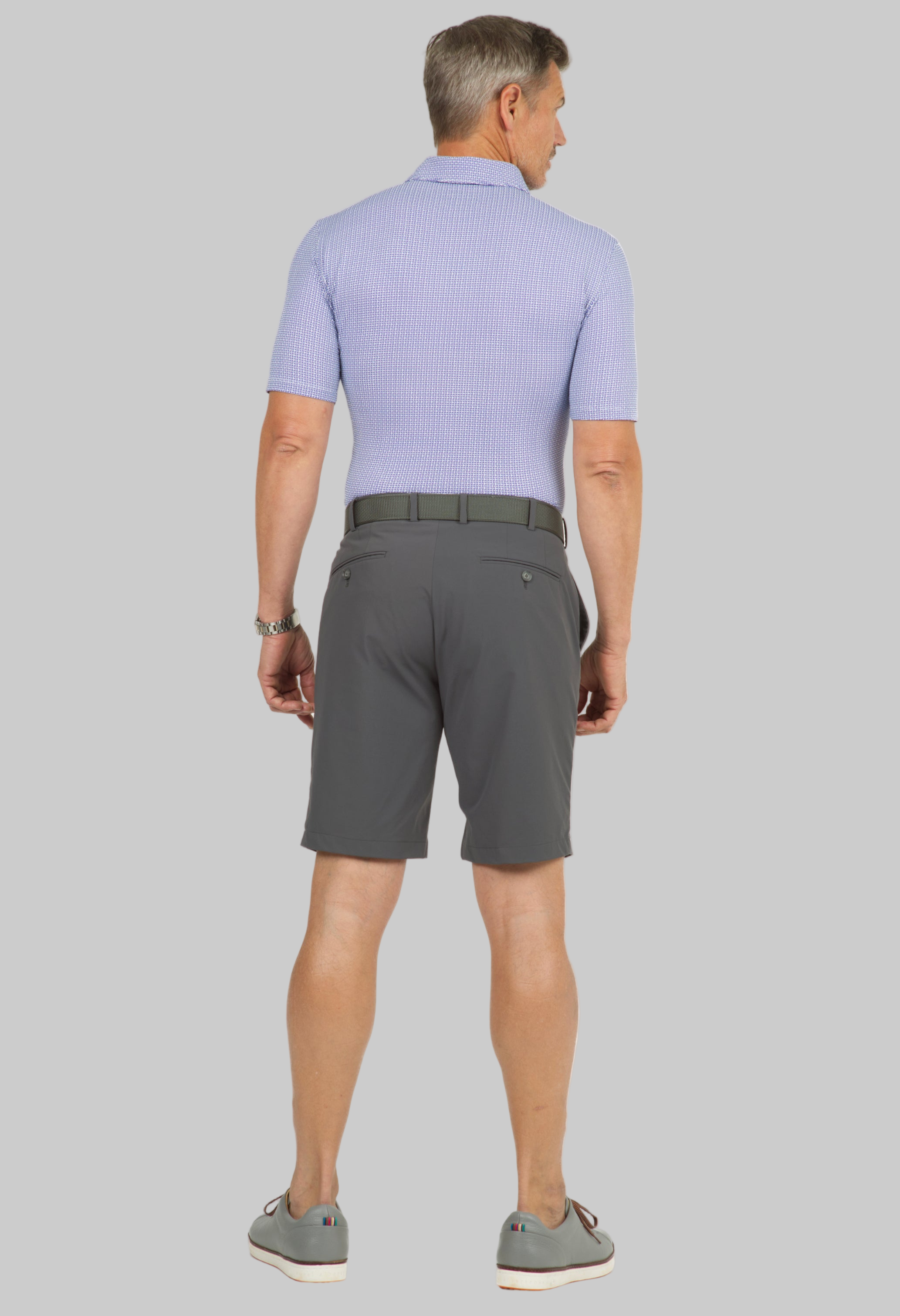 Circle Grid Print Short Sleeve Polo – 94150 (Modern Fit)