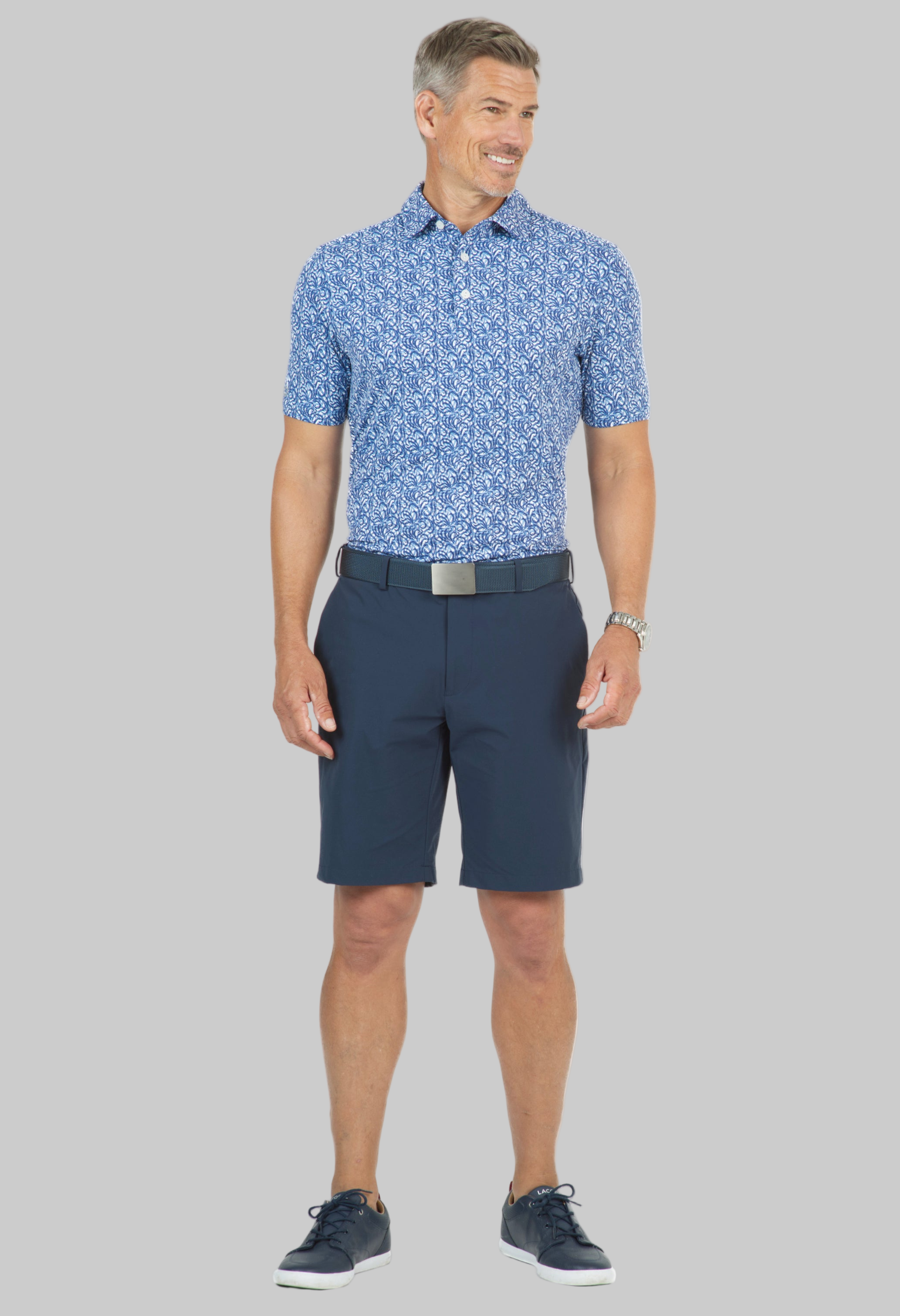 Seaweed Print Short Sleeve Polo – 94151 (Modern Fit)