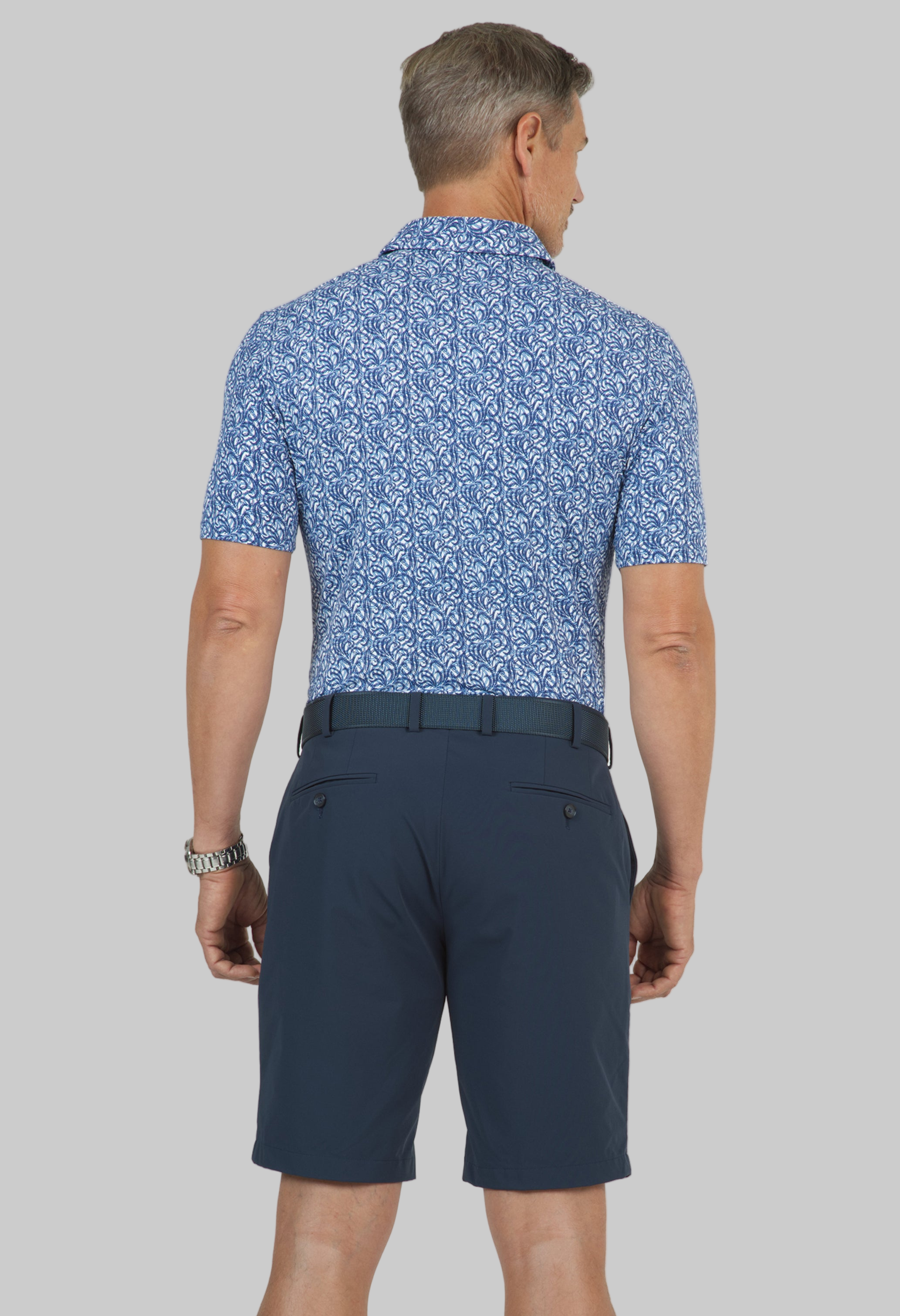 Seaweed Print Short Sleeve Polo – 94151 (Modern Fit)