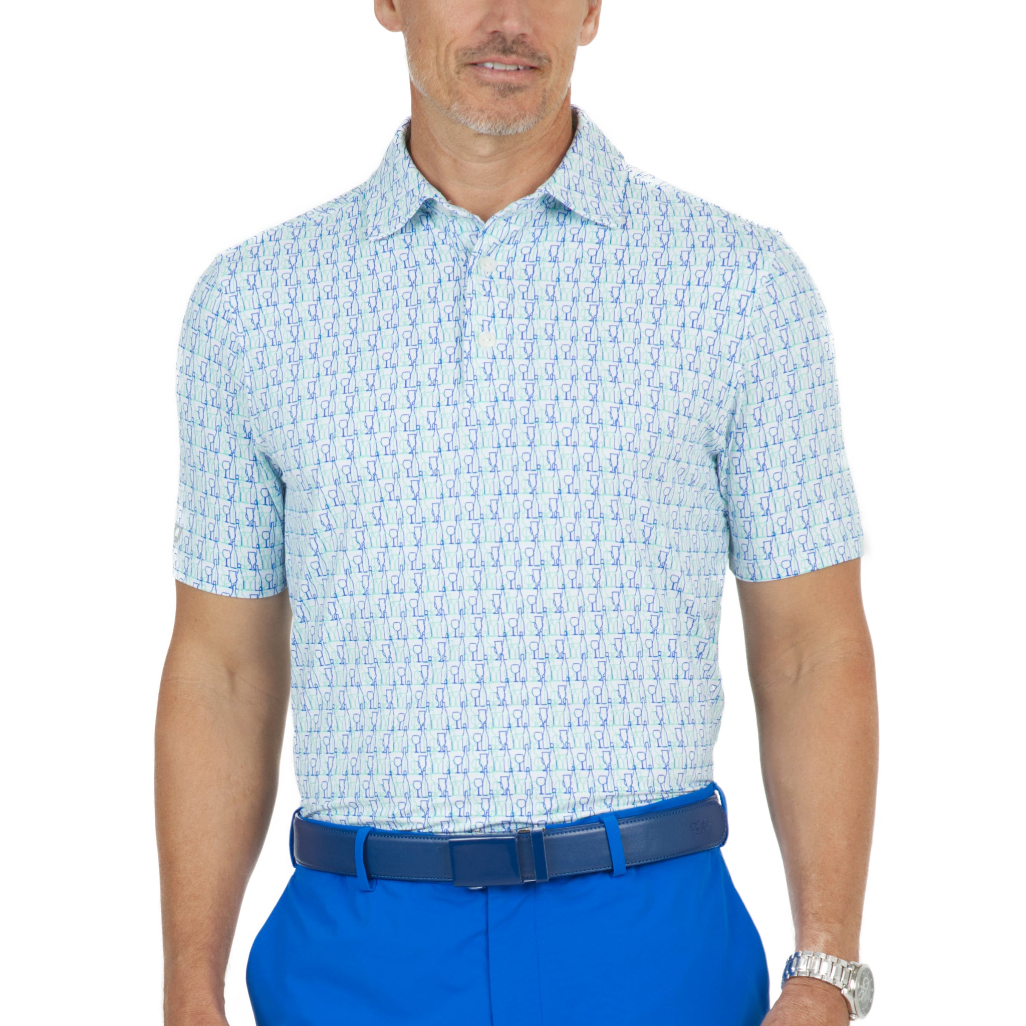 Happy Hour Print Short Sleeve Polo – 94152 (Modern Fit)