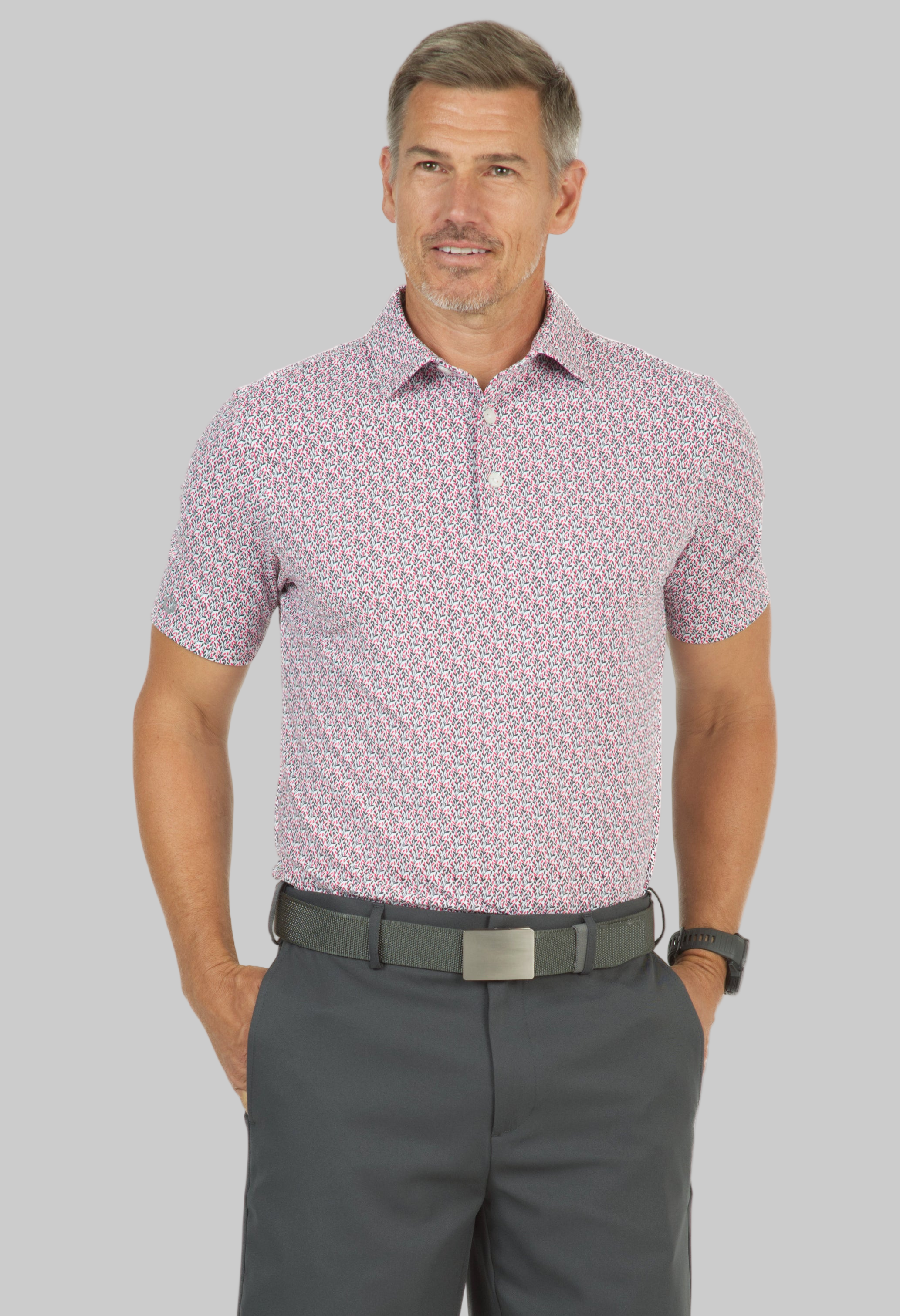 Petals Print Short Sleeve Polo – 94155 (Modern Fit)