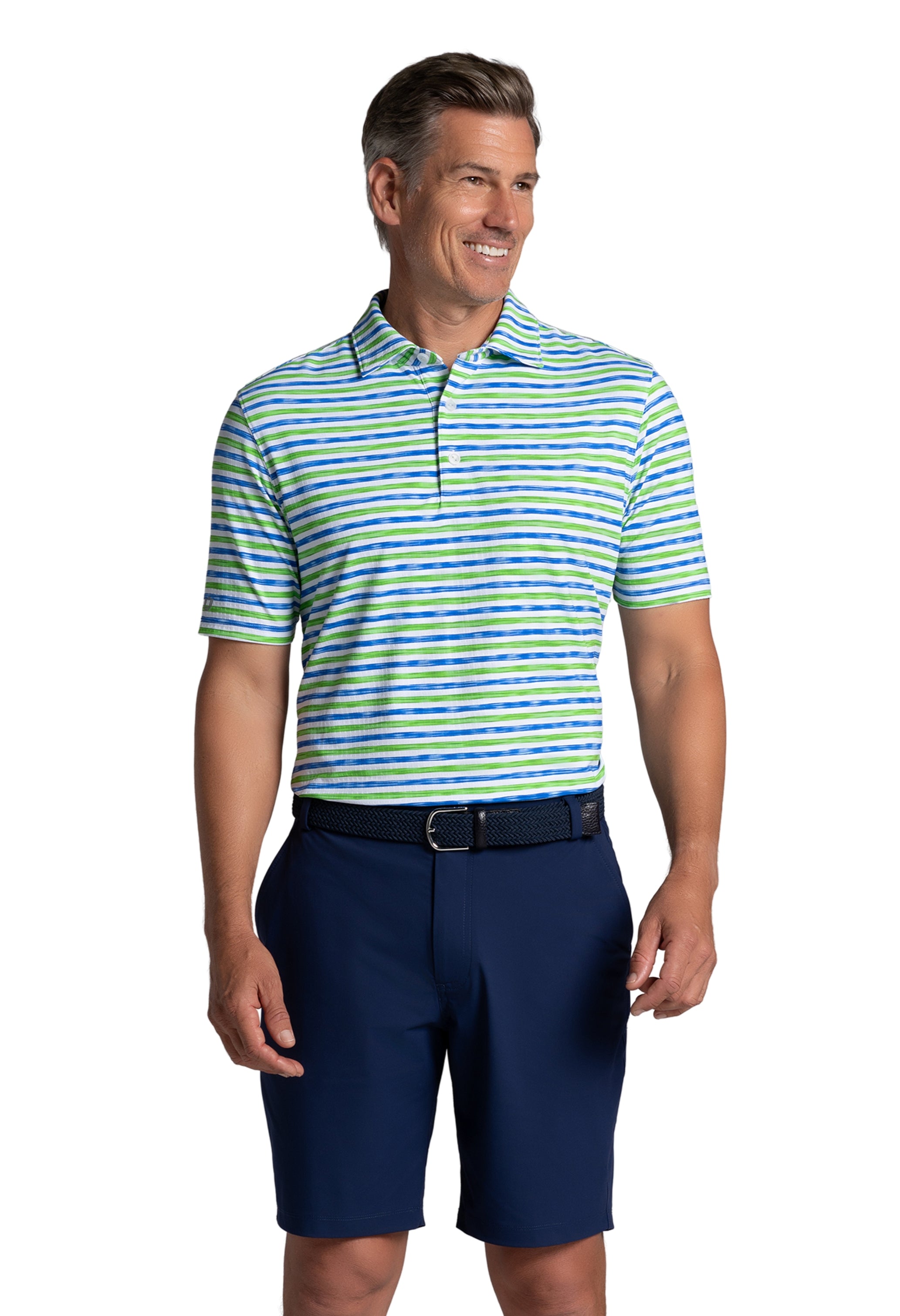 Landon Print Short Sleeve Polo (Modern Fit)