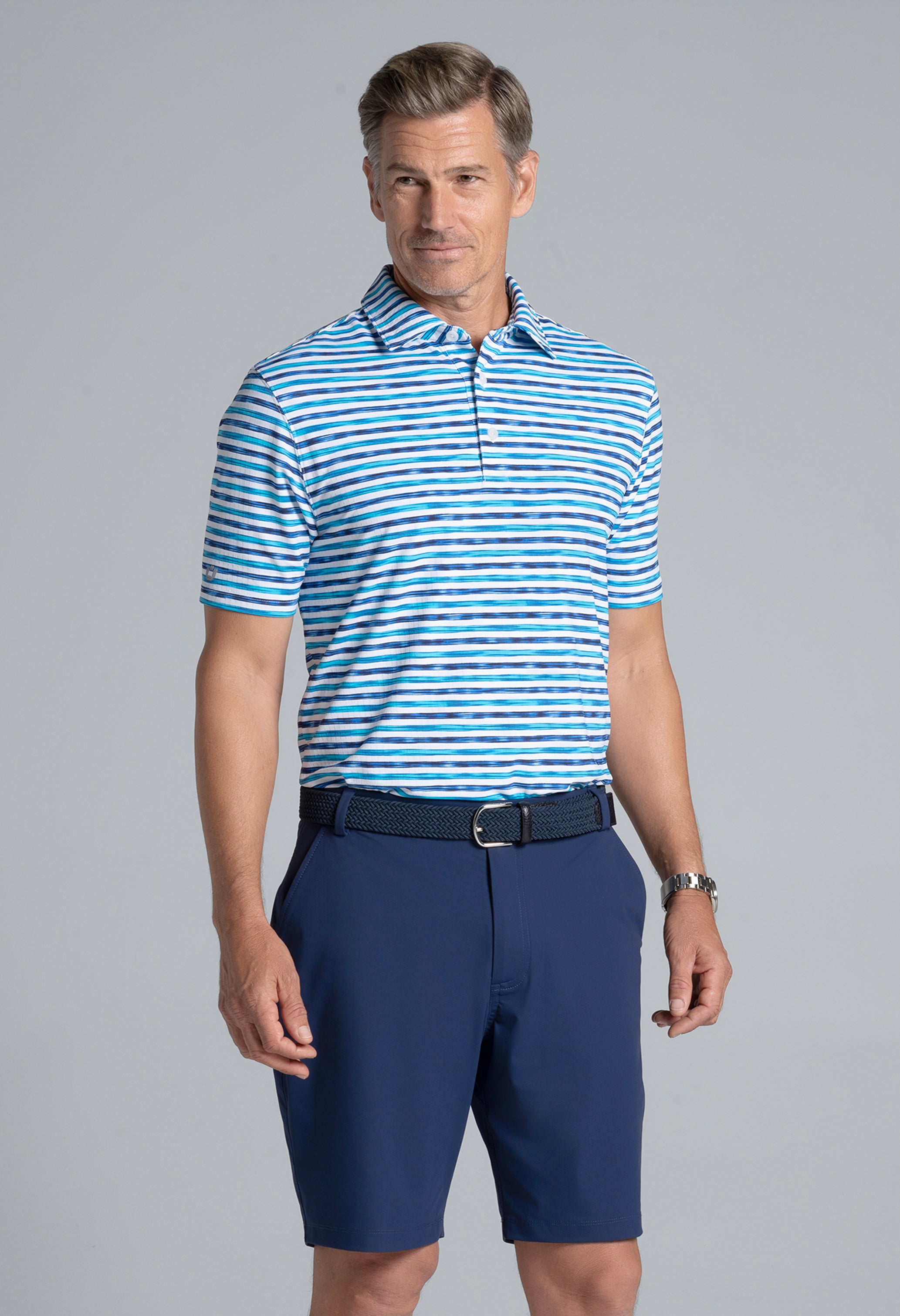Landon Print Short Sleeve Polo (Modern Fit)