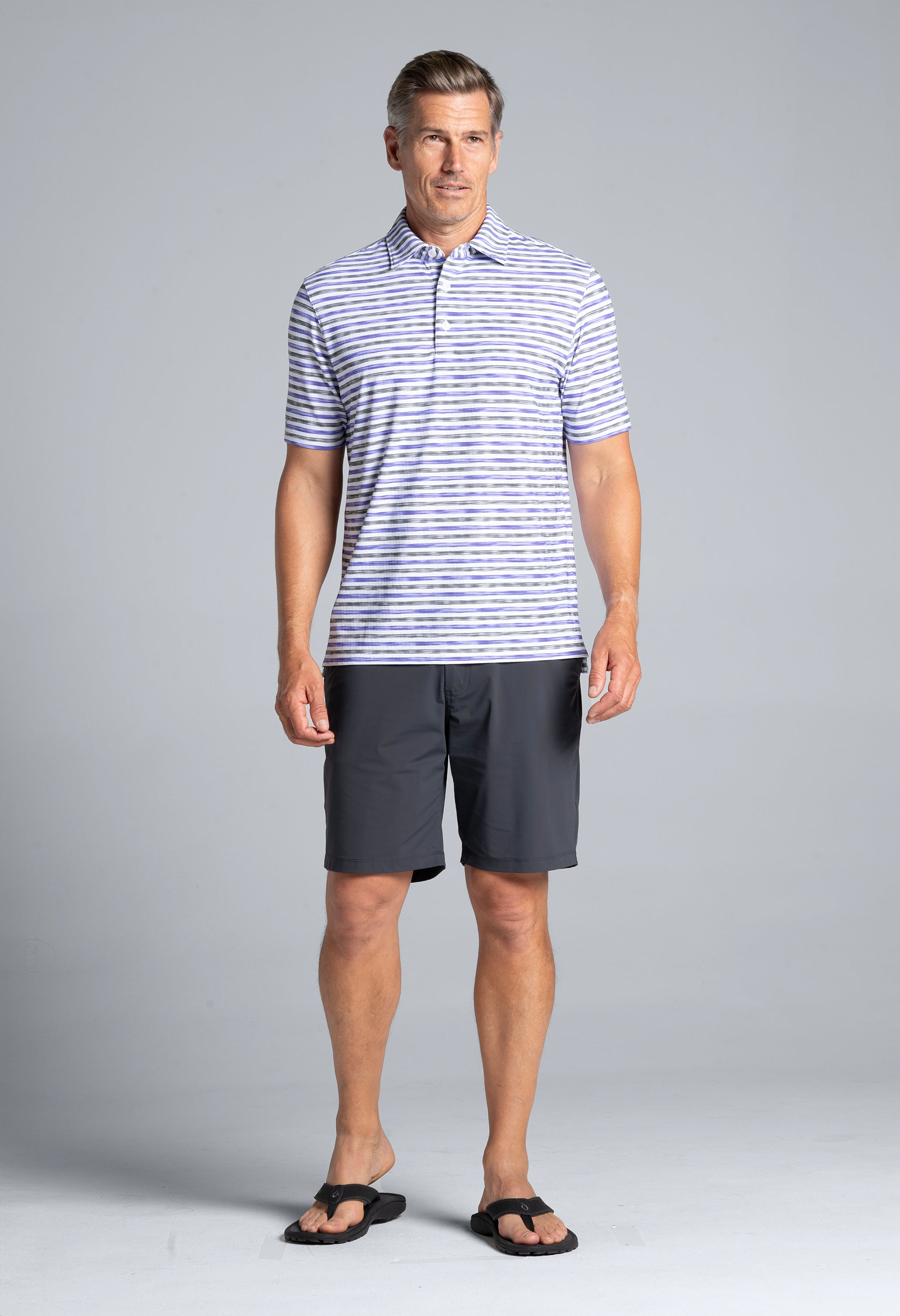 Landon Print Short Sleeve Polo (Modern Fit)