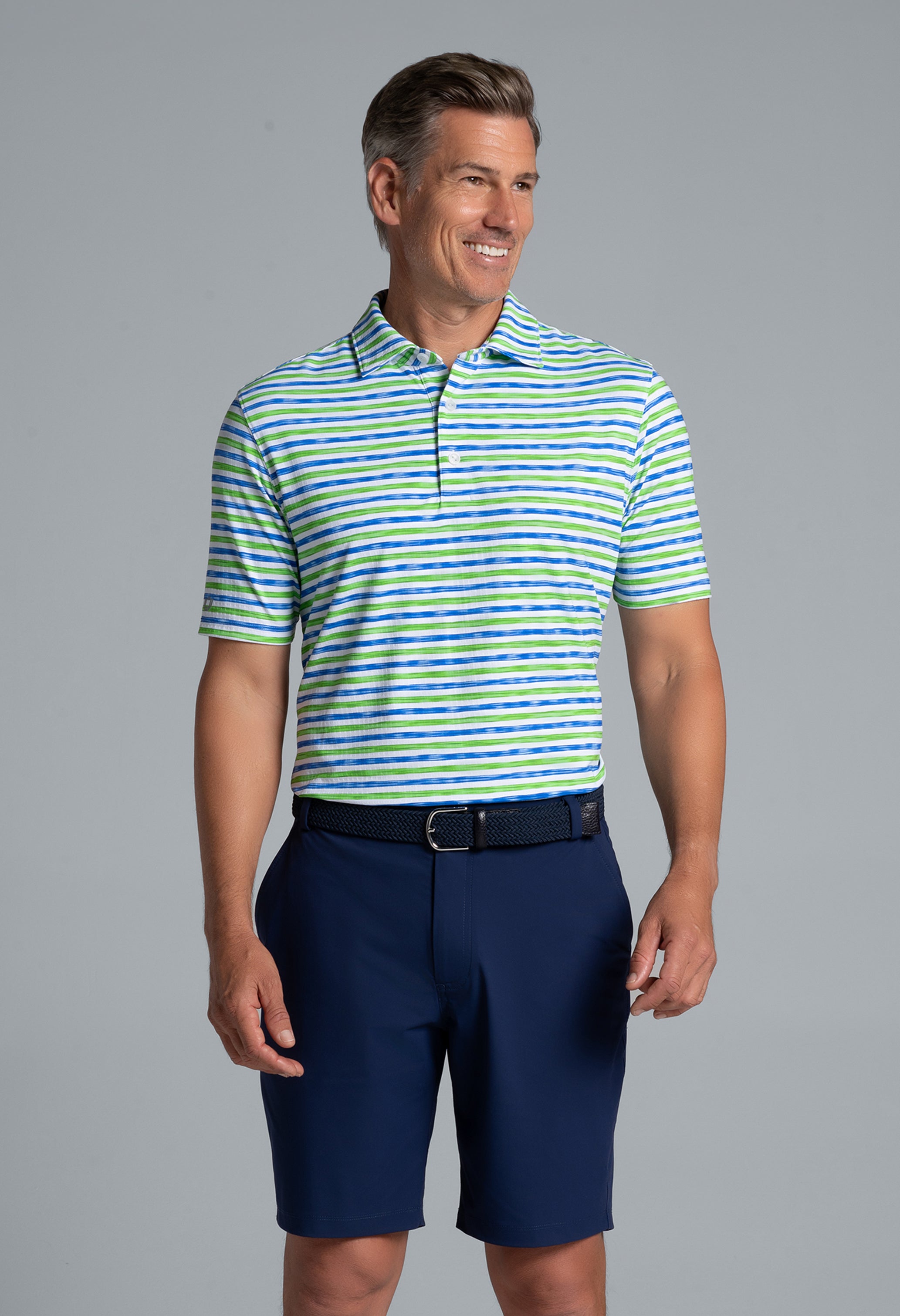 Landon Print Short Sleeve Polo (Modern Fit)