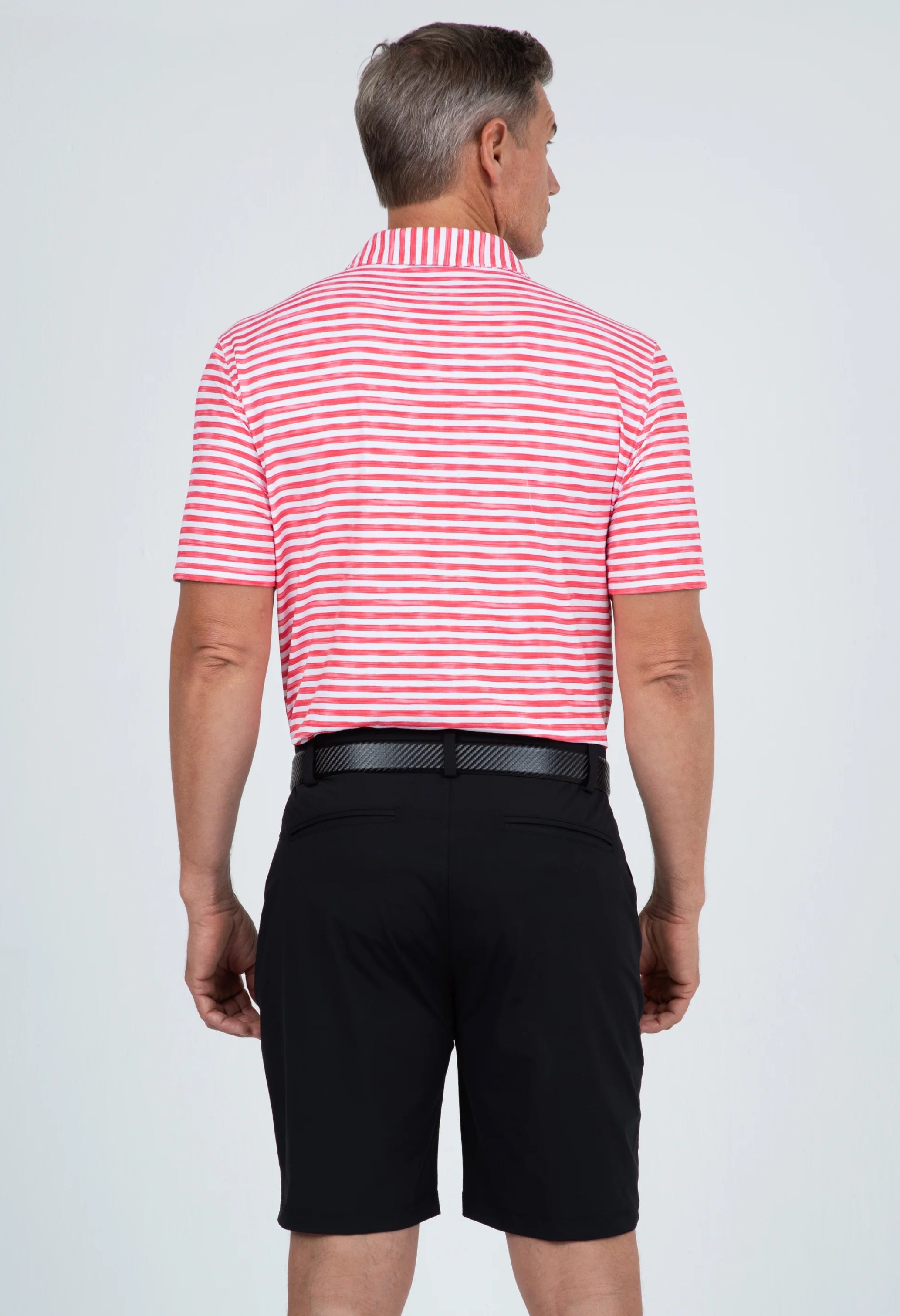 Landon Stripe II Print Short Sleeve Polo (Modern Fit)
