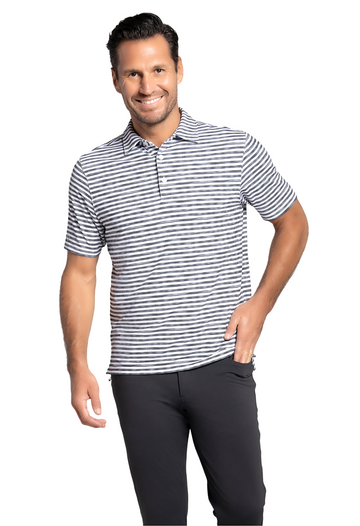 Landon Stripe II Print Short Sleeve Polo - 94164 (Modern Fit)