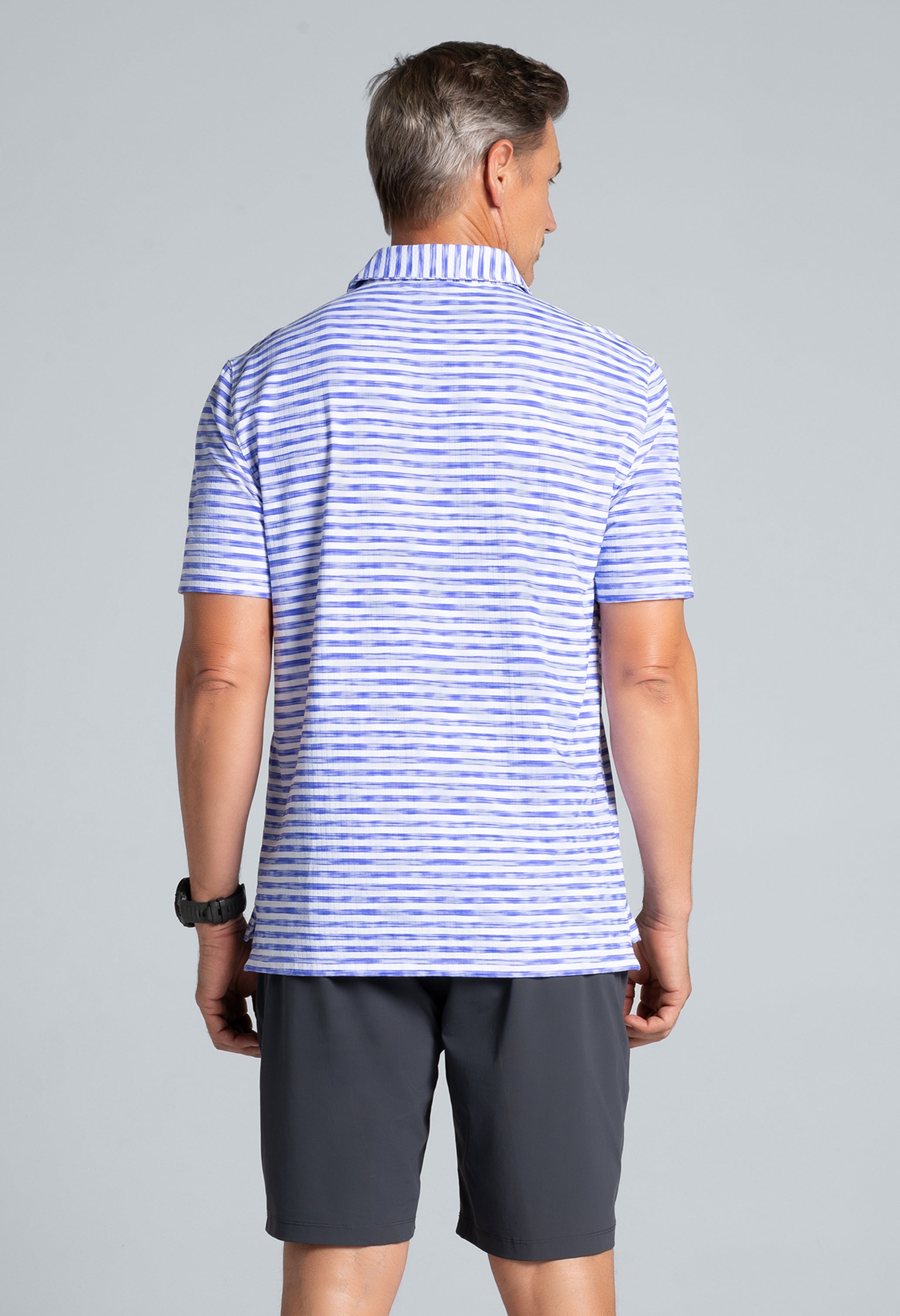 Landon Stripe II Print Short Sleeve Polo (Modern Fit)