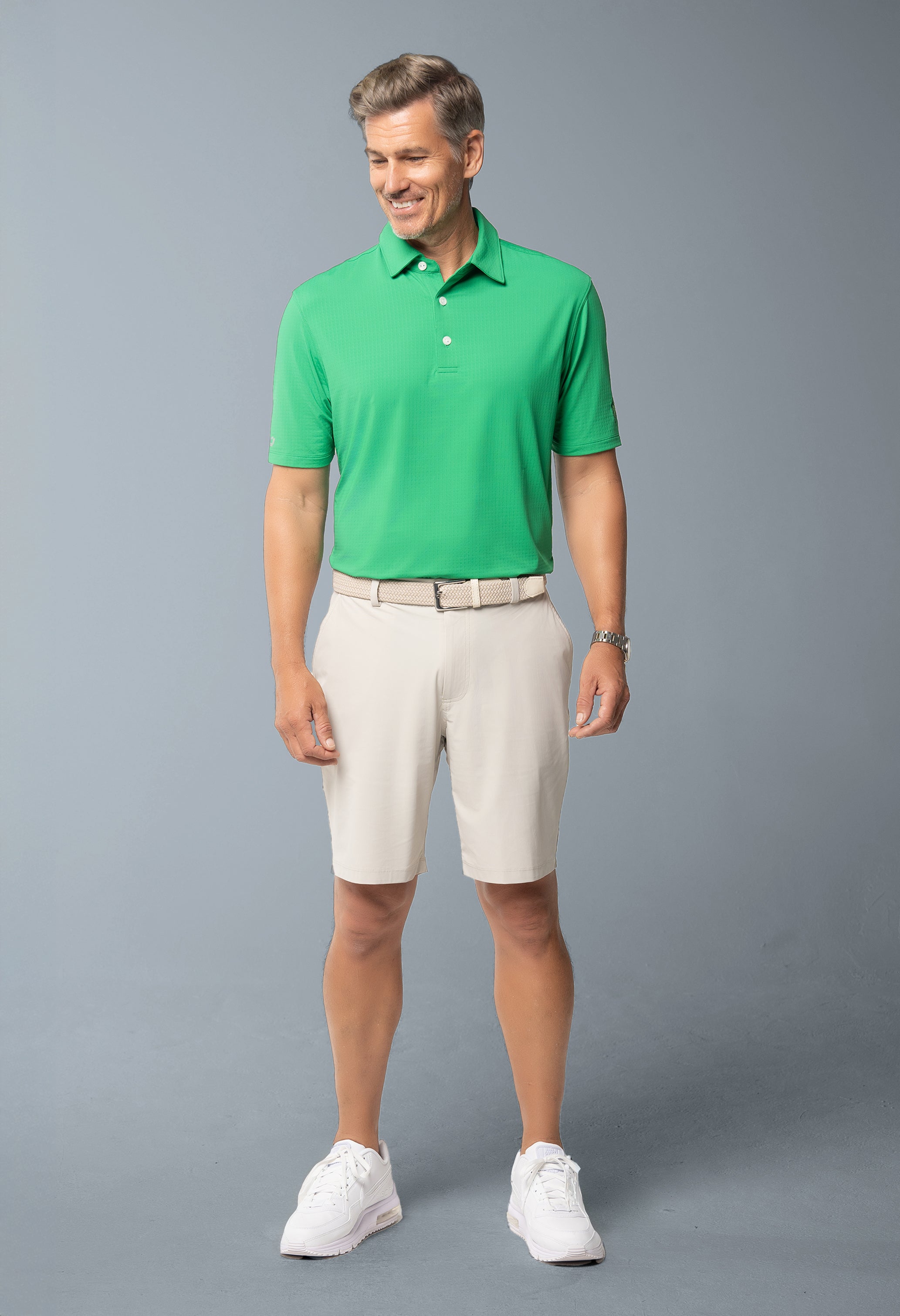 IBKÜL - Lucky Charm Print Short Sleeve Polo – 94176 (Modern Fit) - Color: Kelly Green