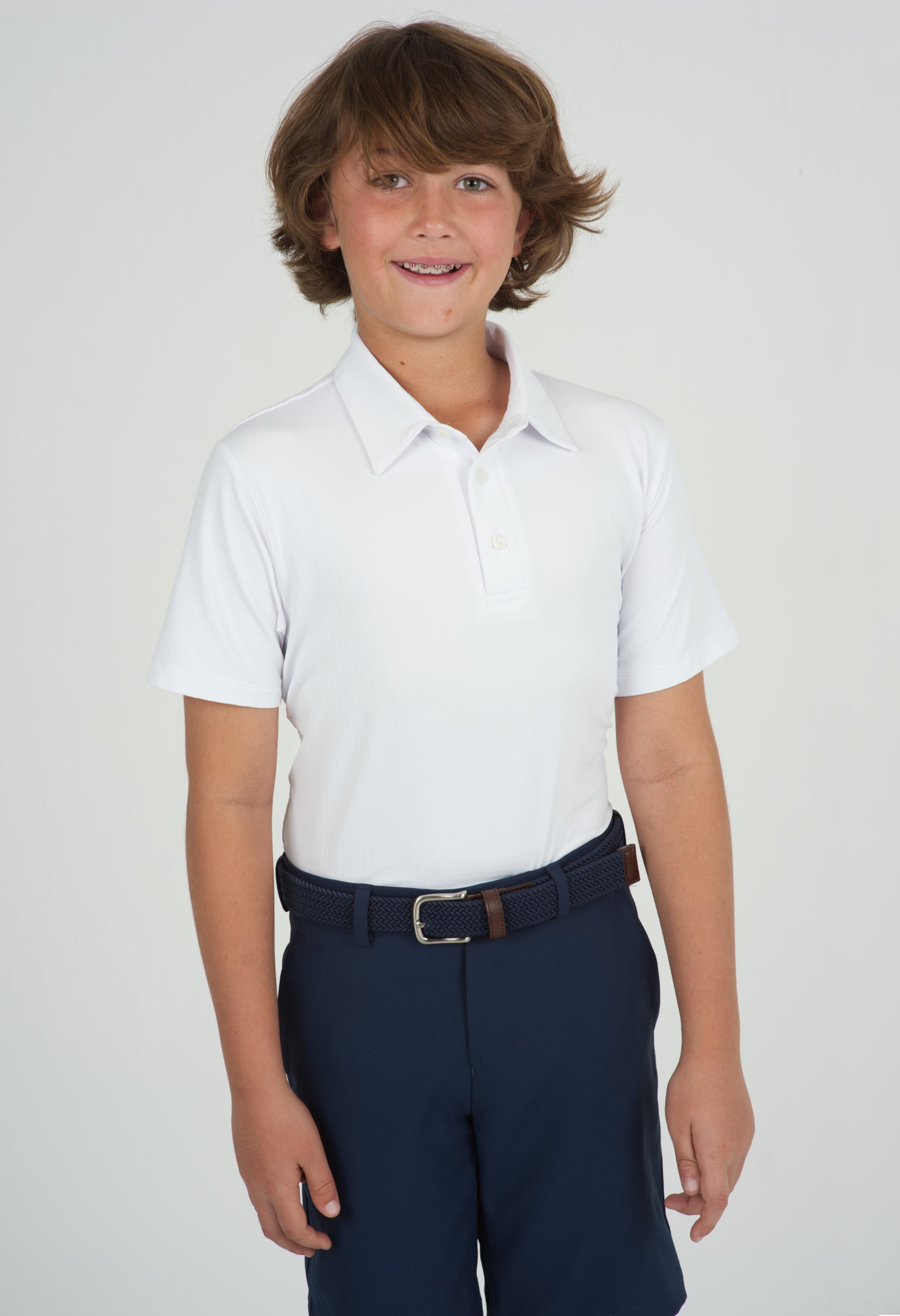 IBKÜL - Youth Solid Short Sleeve Polo - 94199B - Color: White