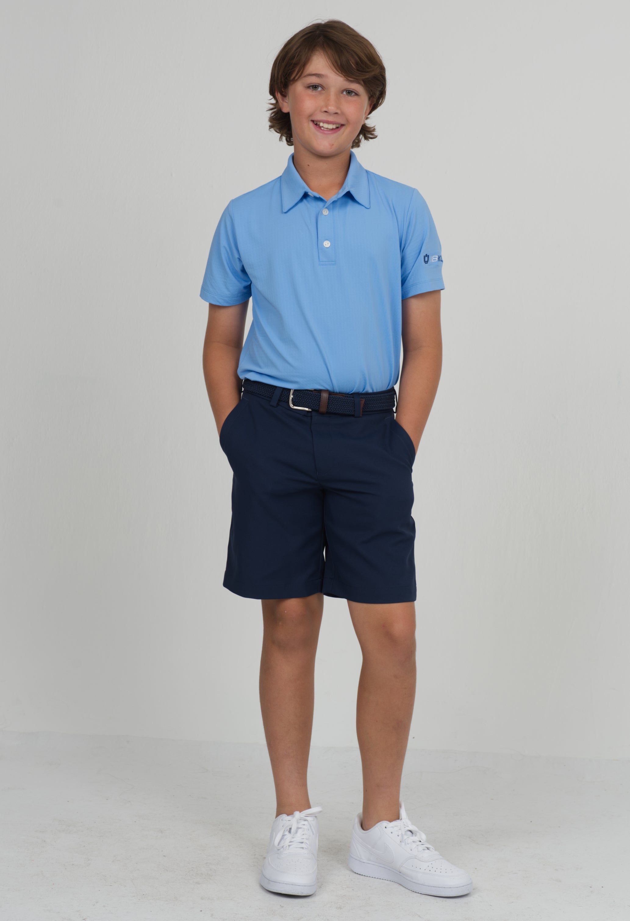 IBKÜL - Youth Solid Short Sleeve Polo - 94199B - Color: Peri