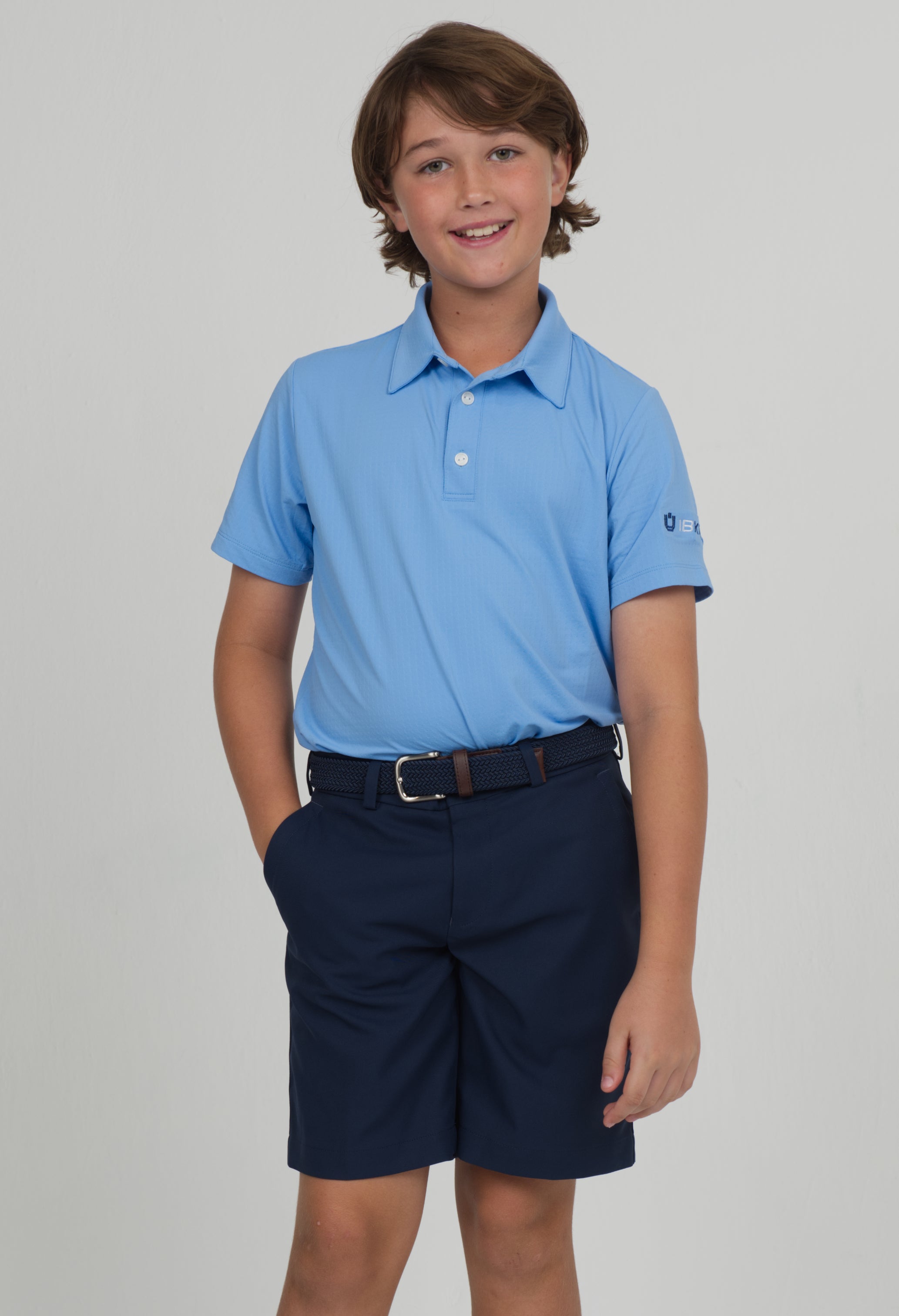 IBKÜL - Youth Solid Short Sleeve Polo - 94199B - Color: Peri
