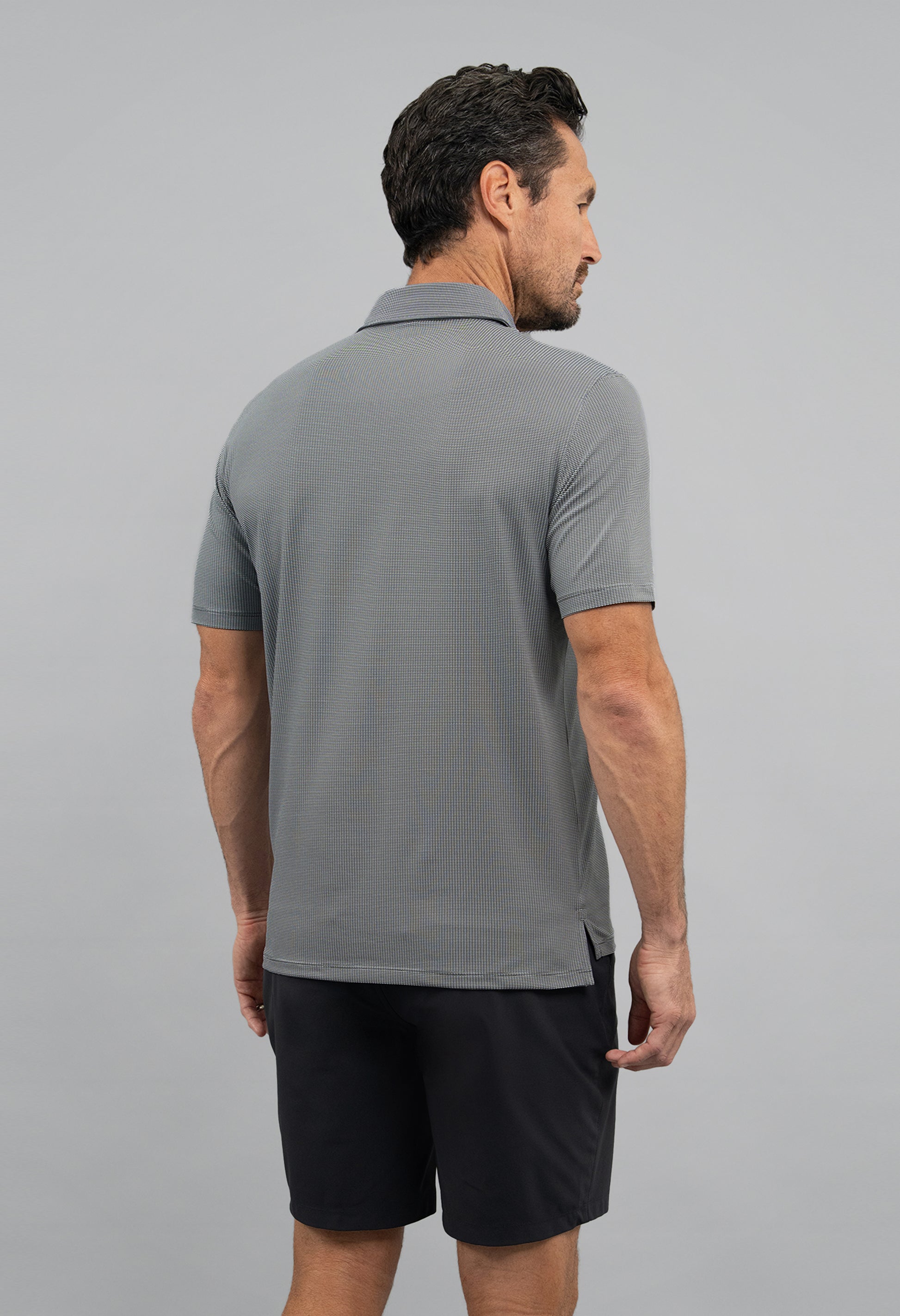 IBKÜL - Combo Stitch Short Sleeve Polo (Modern Fit) - Color: White/Platinum/Black