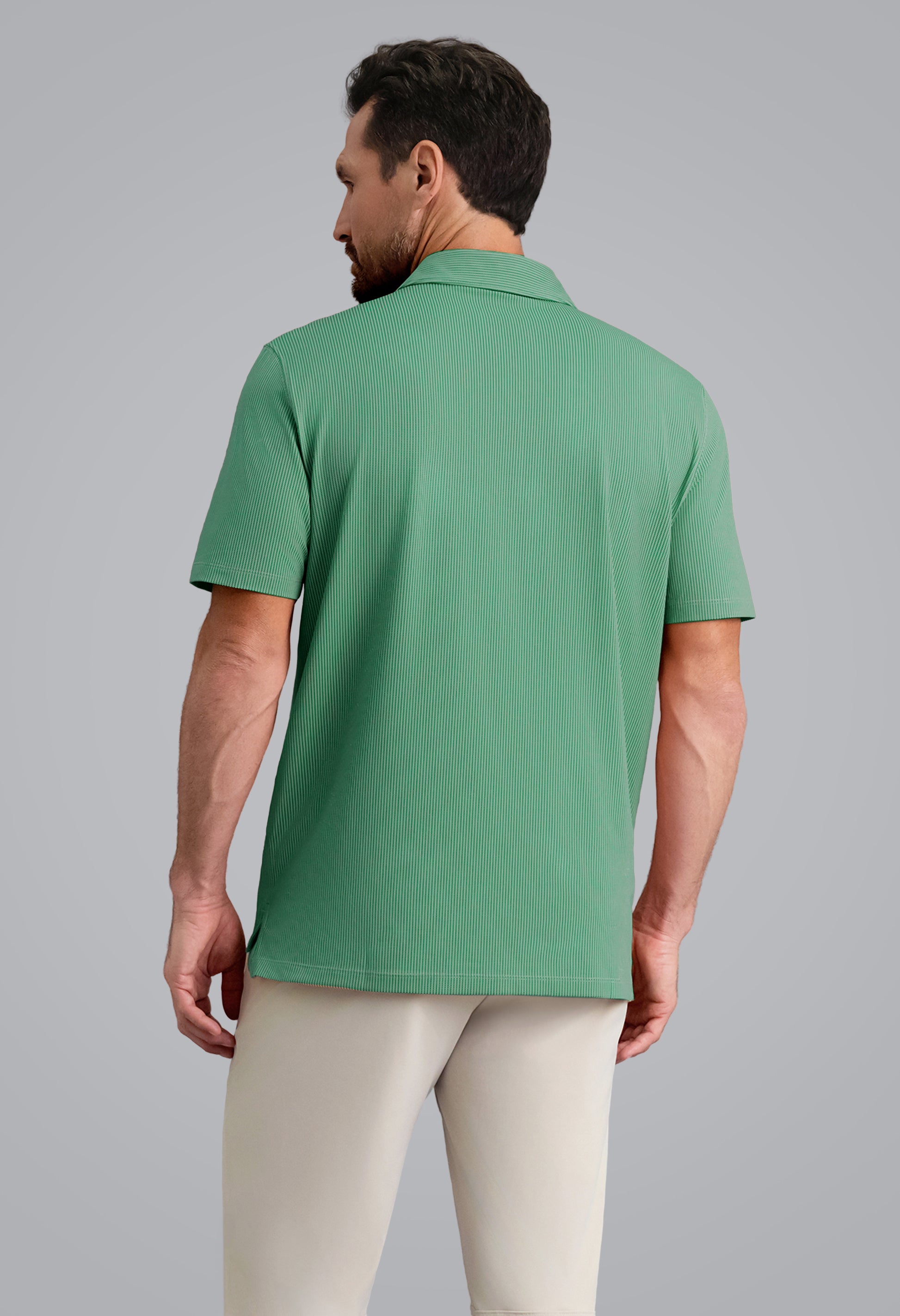 IBKÜL - Combo Stitch Short Sleeve Polo (Modern Fit) - Color: Mint Multi