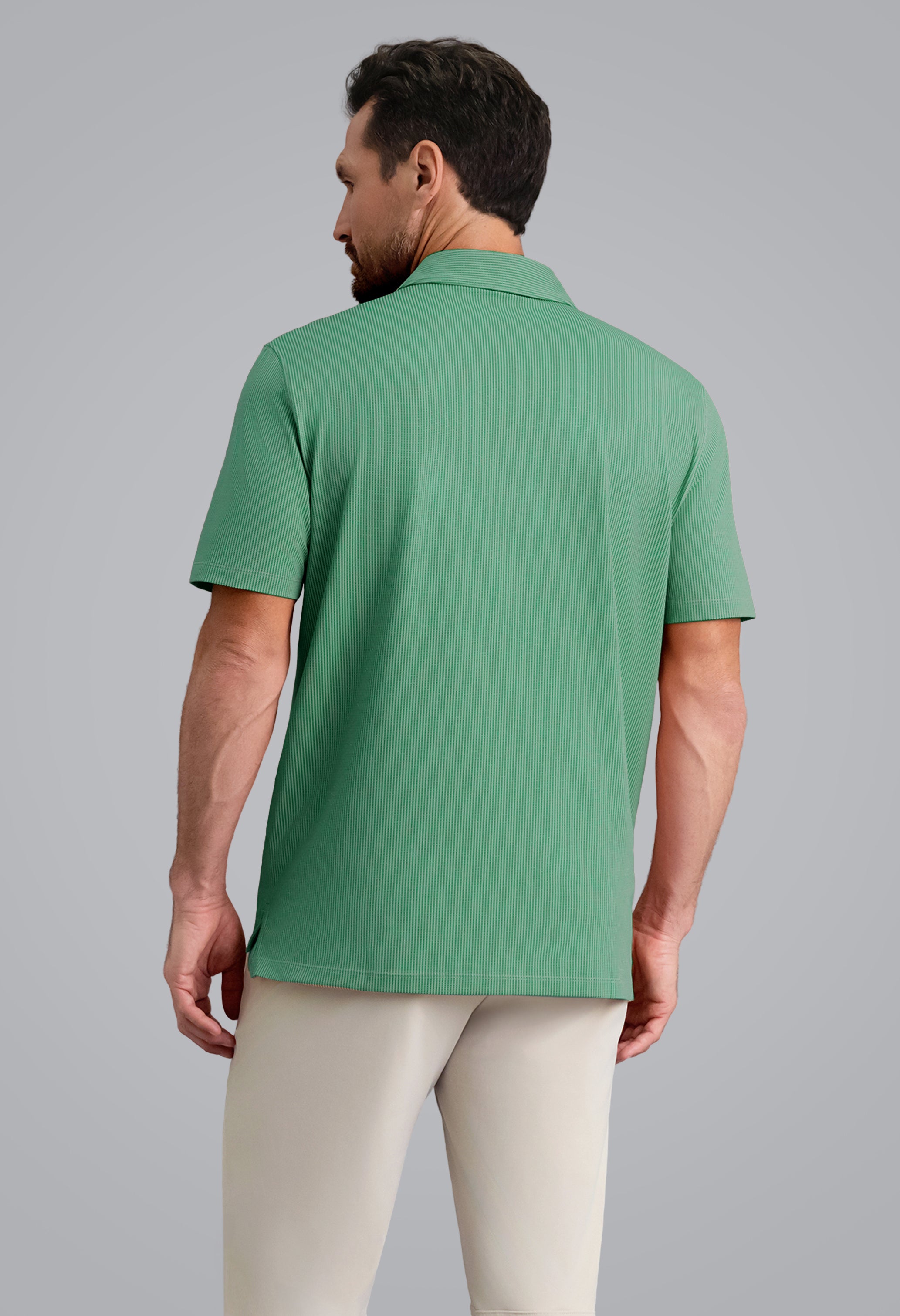 IBKÜL - Combo Stitch Short Sleeve Polo (Modern Fit) - Color: Mint Multi