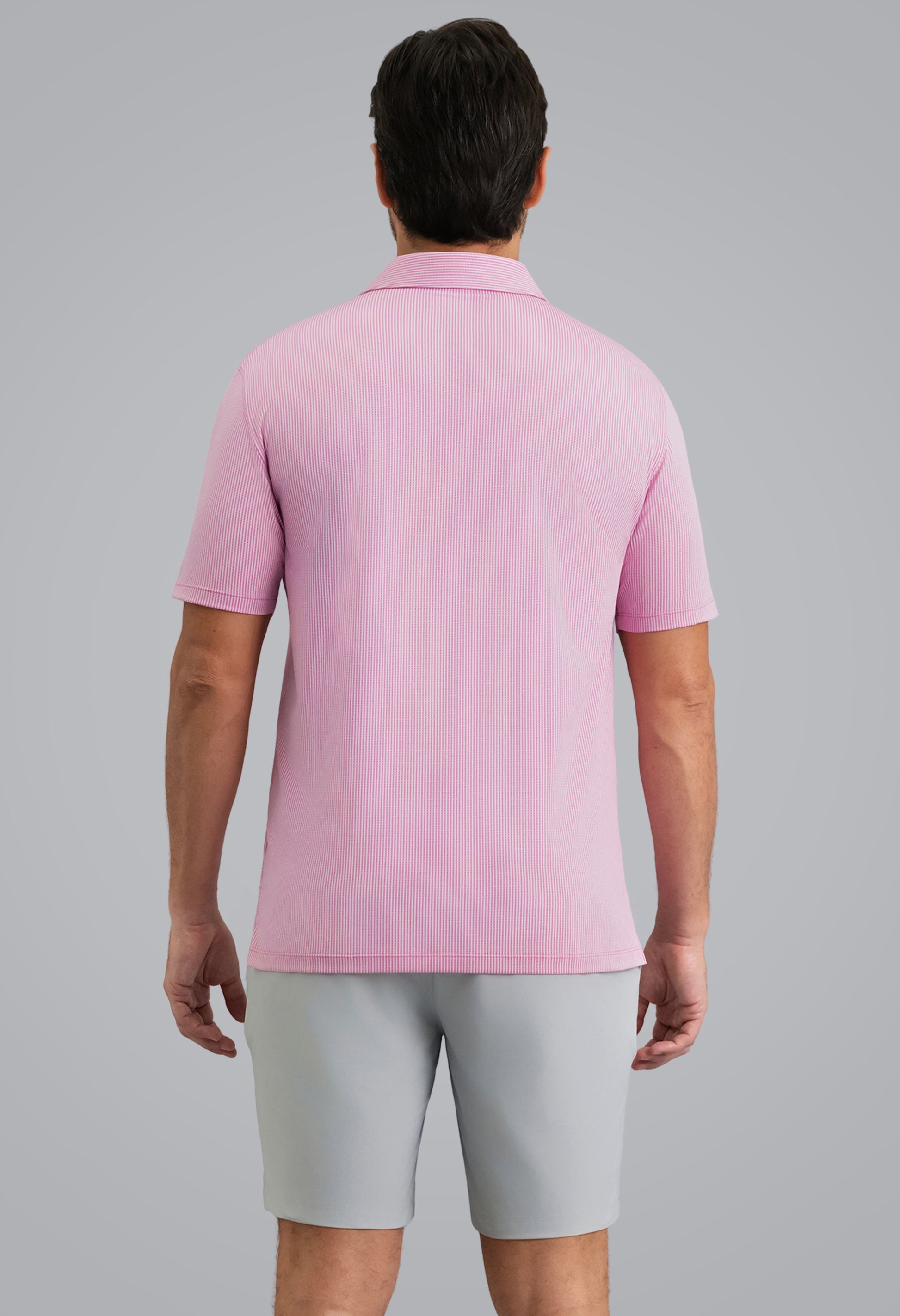 IBKÜL - Combo Stitch Short Sleeve Polo (Modern Fit) - Color: Rose Multi