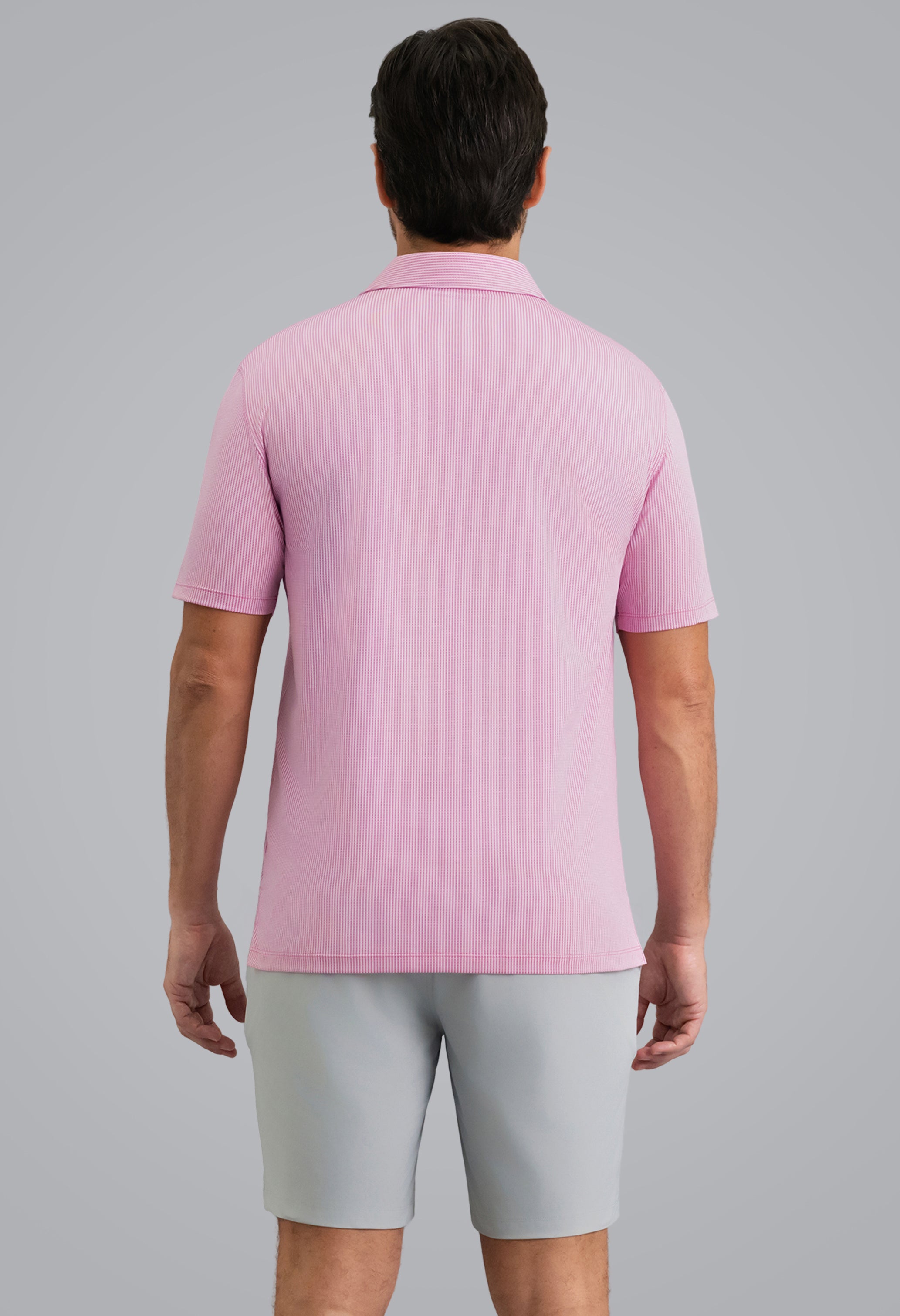 IBKÜL - Combo Stitch Short Sleeve Polo (Modern Fit) - Color: Rose Multi