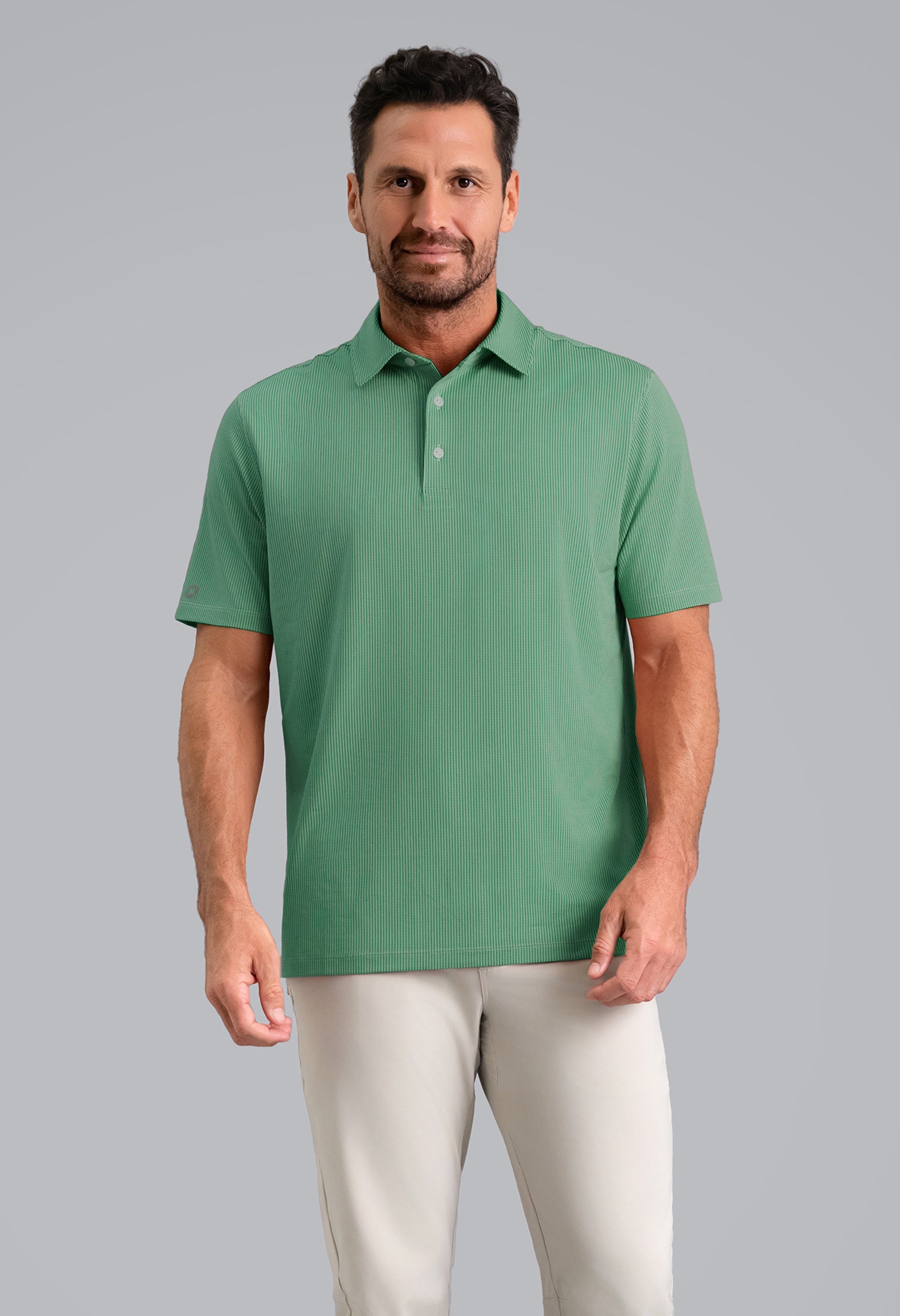 IBKÜL - Combo Stitch Short Sleeve Polo (Modern Fit) - Color: Mint Multi