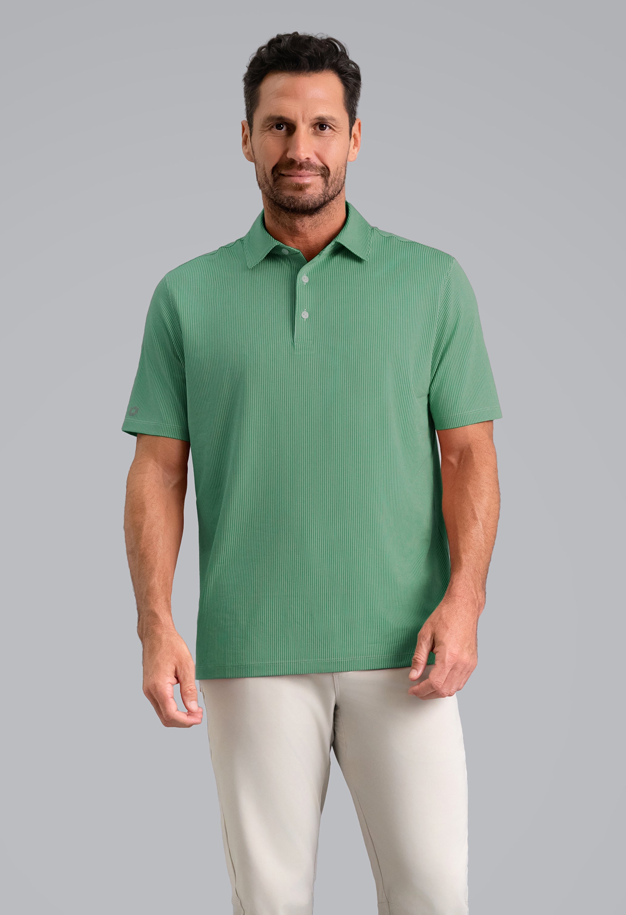 IBKÜL - Combo Stitch Short Sleeve Polo (Modern Fit) - Color: Mint Multi