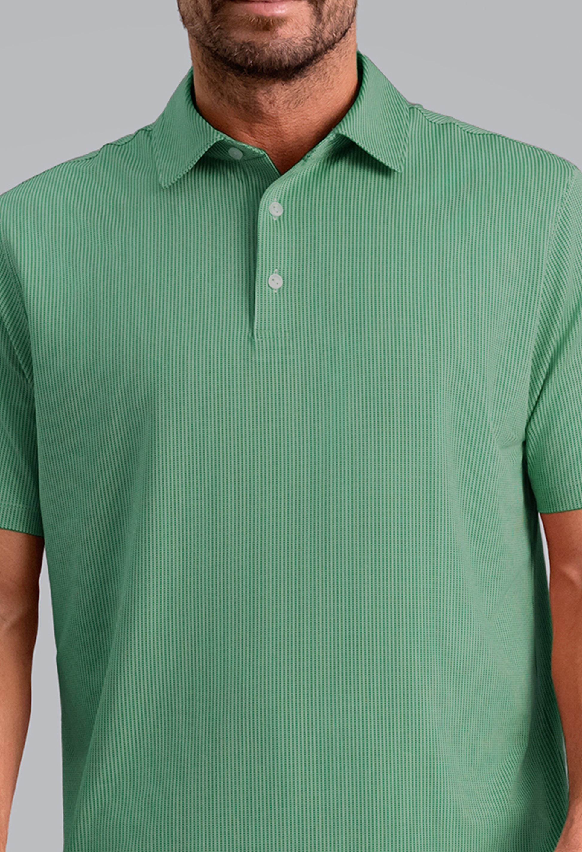 IBKÜL - Combo Stitch Short Sleeve Polo (Modern Fit) - Color: Mint Multi