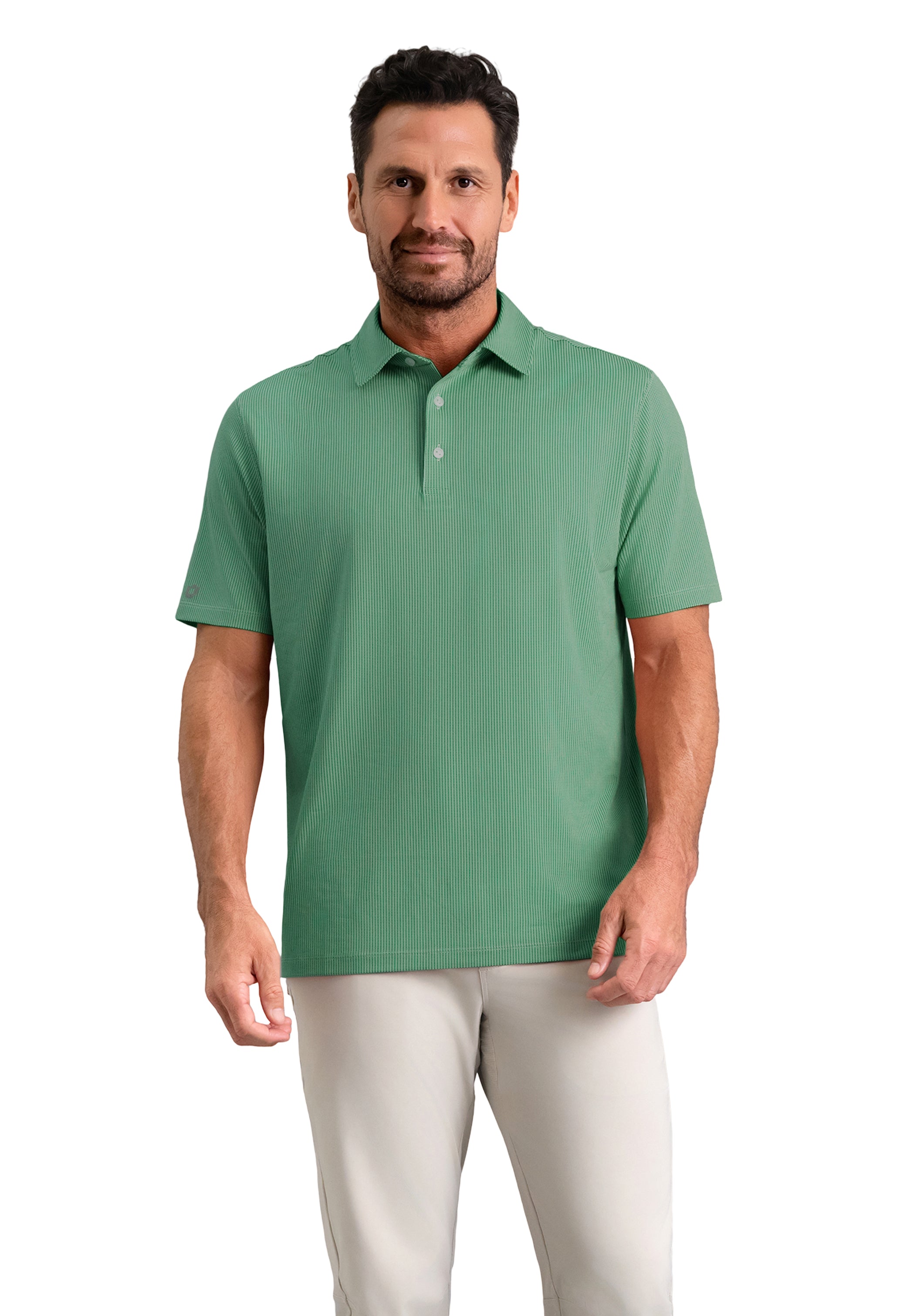 IBKÜL - Combo Stitch Short Sleeve Polo (Modern Fit) - Color: Mint Multi