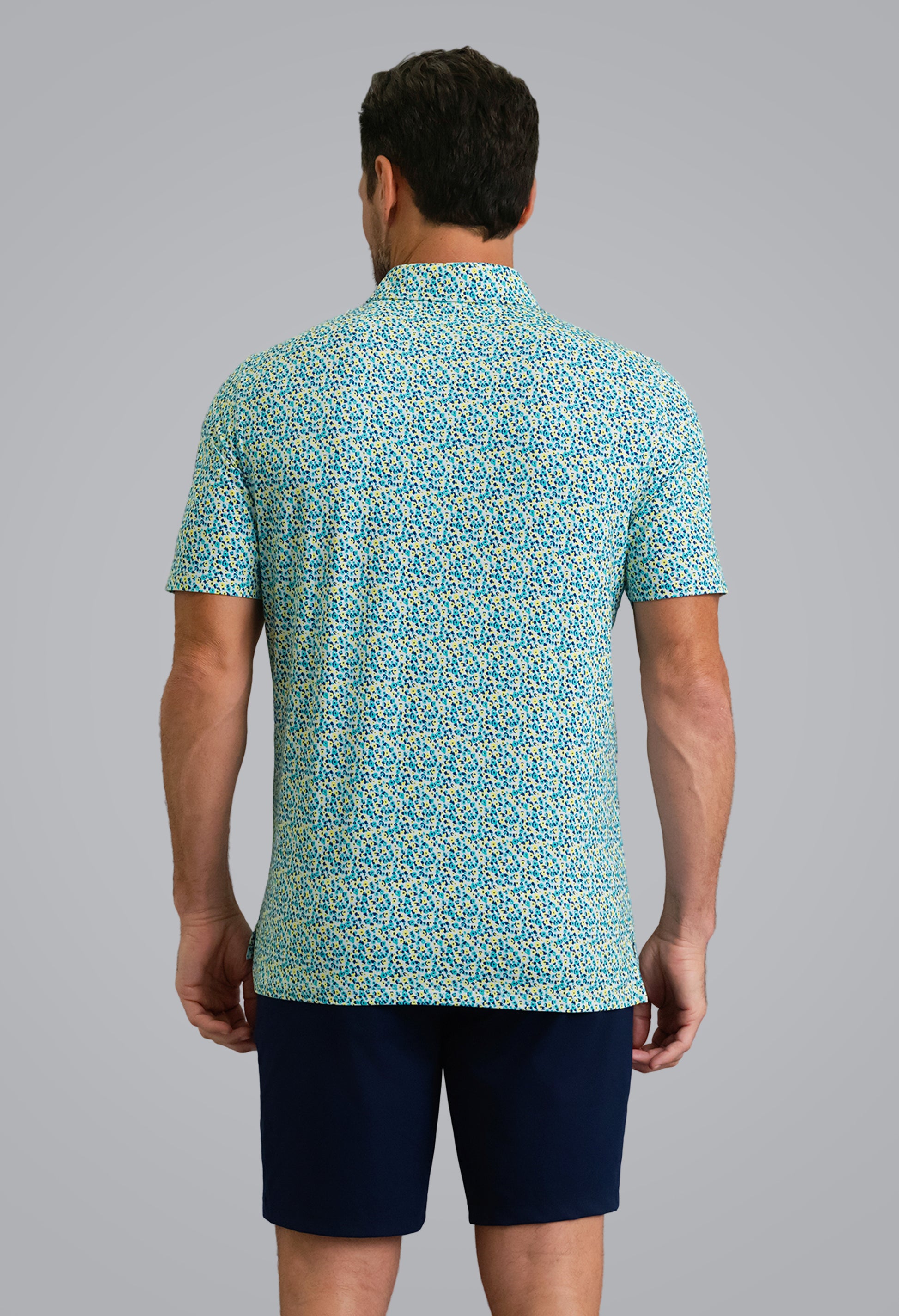 IBKÜL - Mirabel Short Sleeve Polo - Color: Mint/Lemonade/Navy