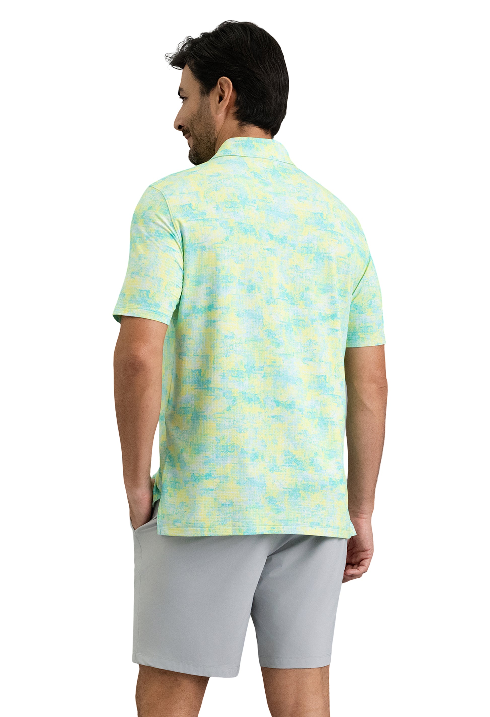 IBKÜL - Kate Short Sleeve Polo - Color: Mint/Lemonade