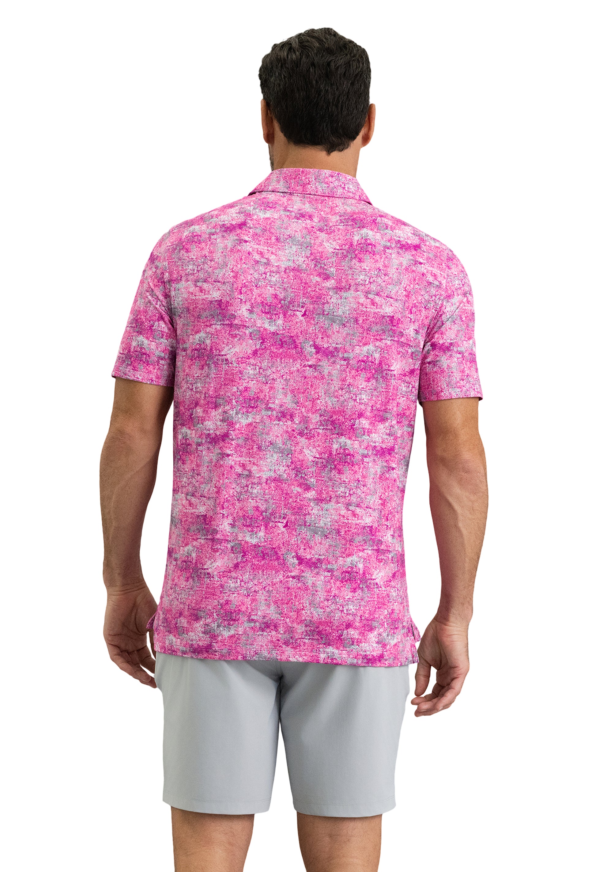 IBKÜL - Kate Short Sleeve Polo - Color: Platinum/Rose